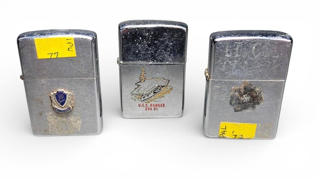 Vintage Zippo Chrome Pocket Lighters (1 of 15)