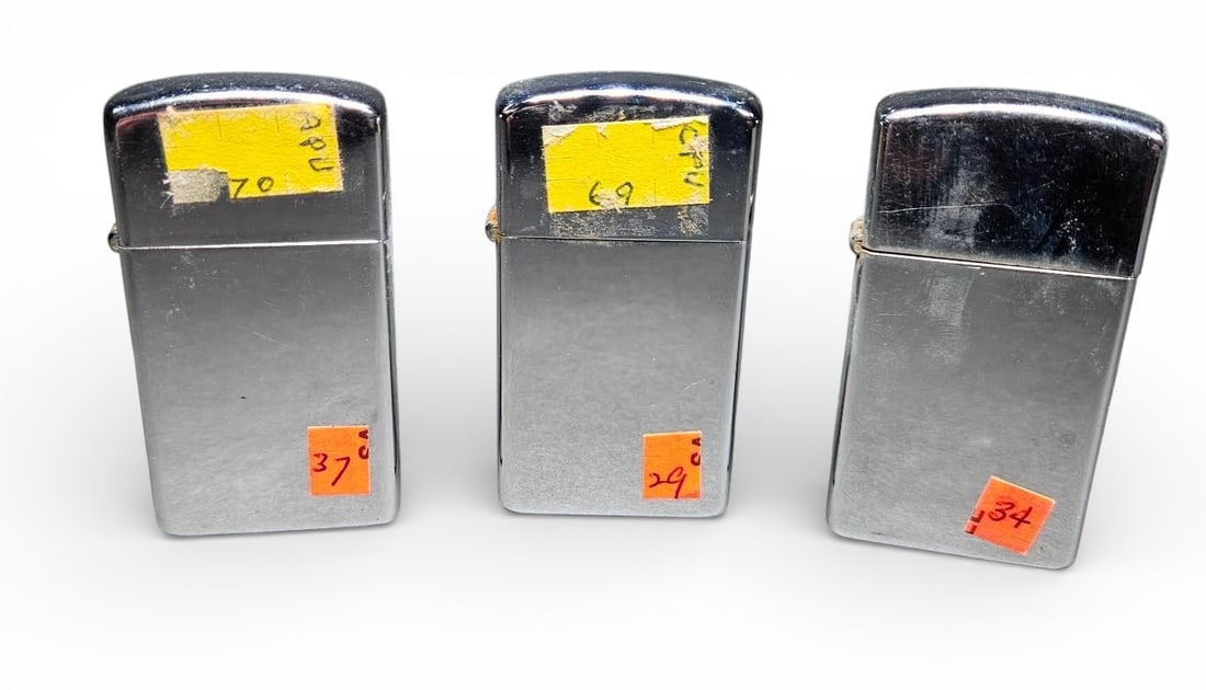Vintage Zippo Slim High Polish Chrome Lighters (1 of 13)