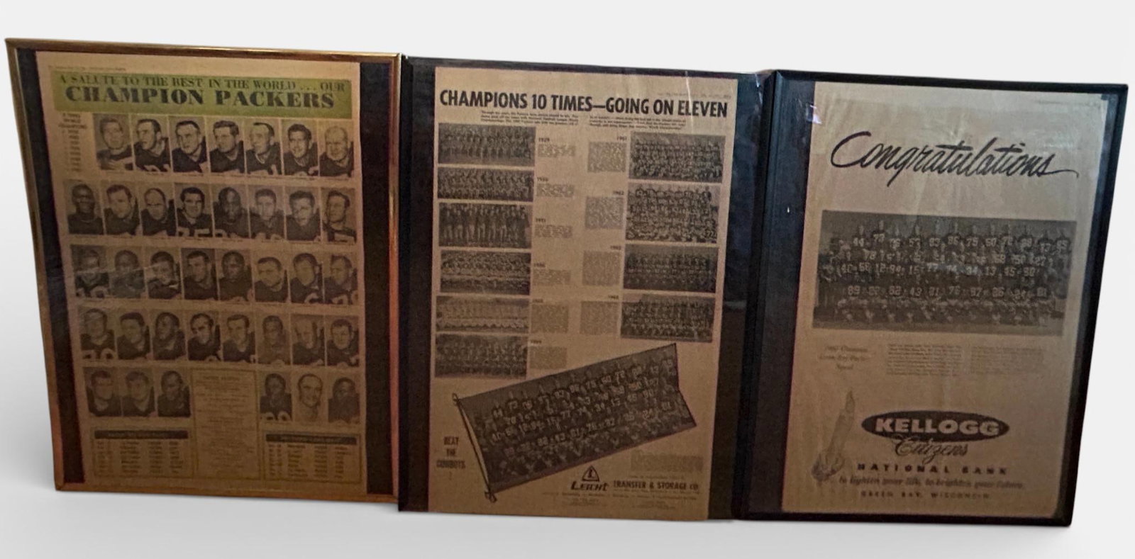 NFL Green Bay Packers Championship Newspaper Page Lot (3) (1 of 18)