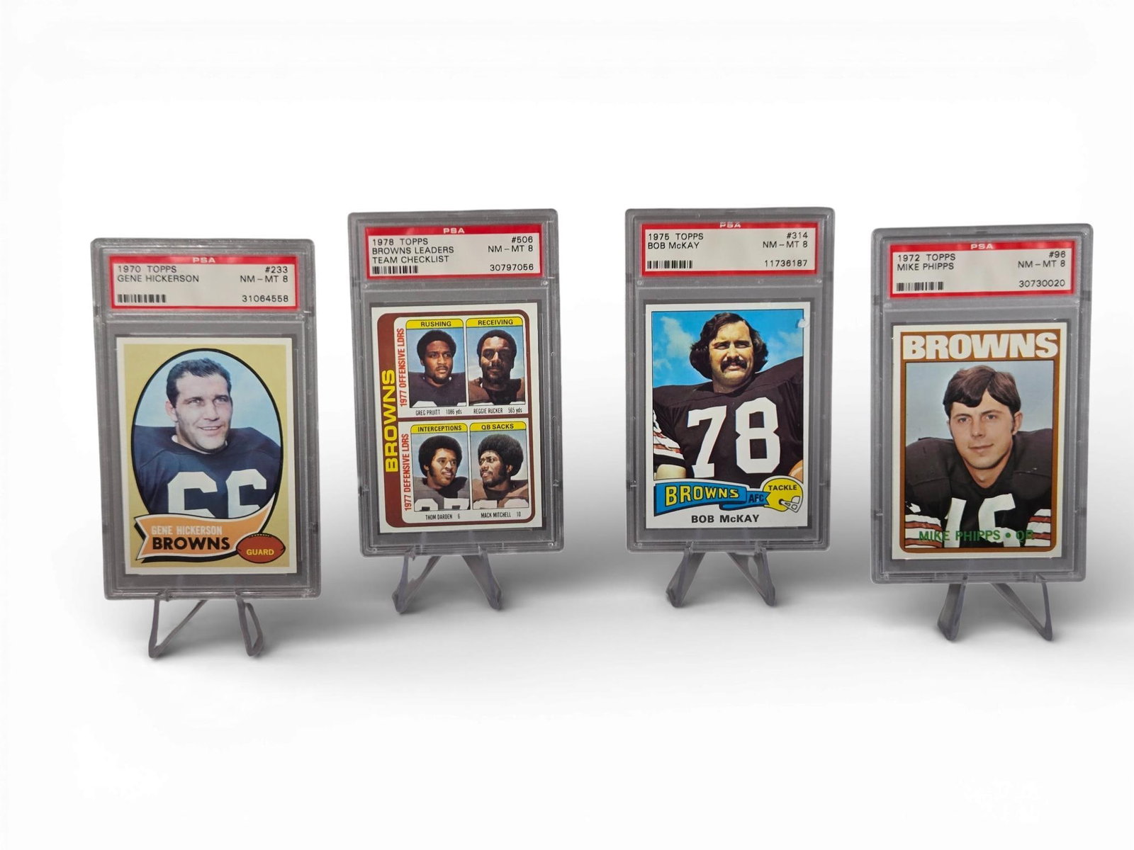 Cleveland Browns all PSA 8 lot of 4 - 1970's Phipps, Hickerson (1 of 17)