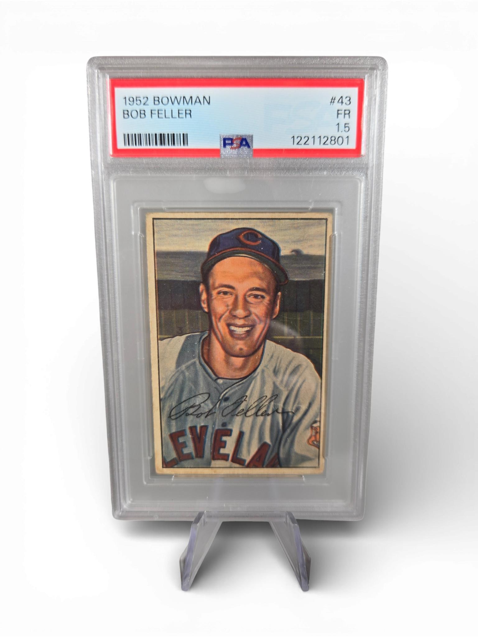 Bob Feller, Cleveland Indians, 1952 Bowman, PSA fair (1 of 4)