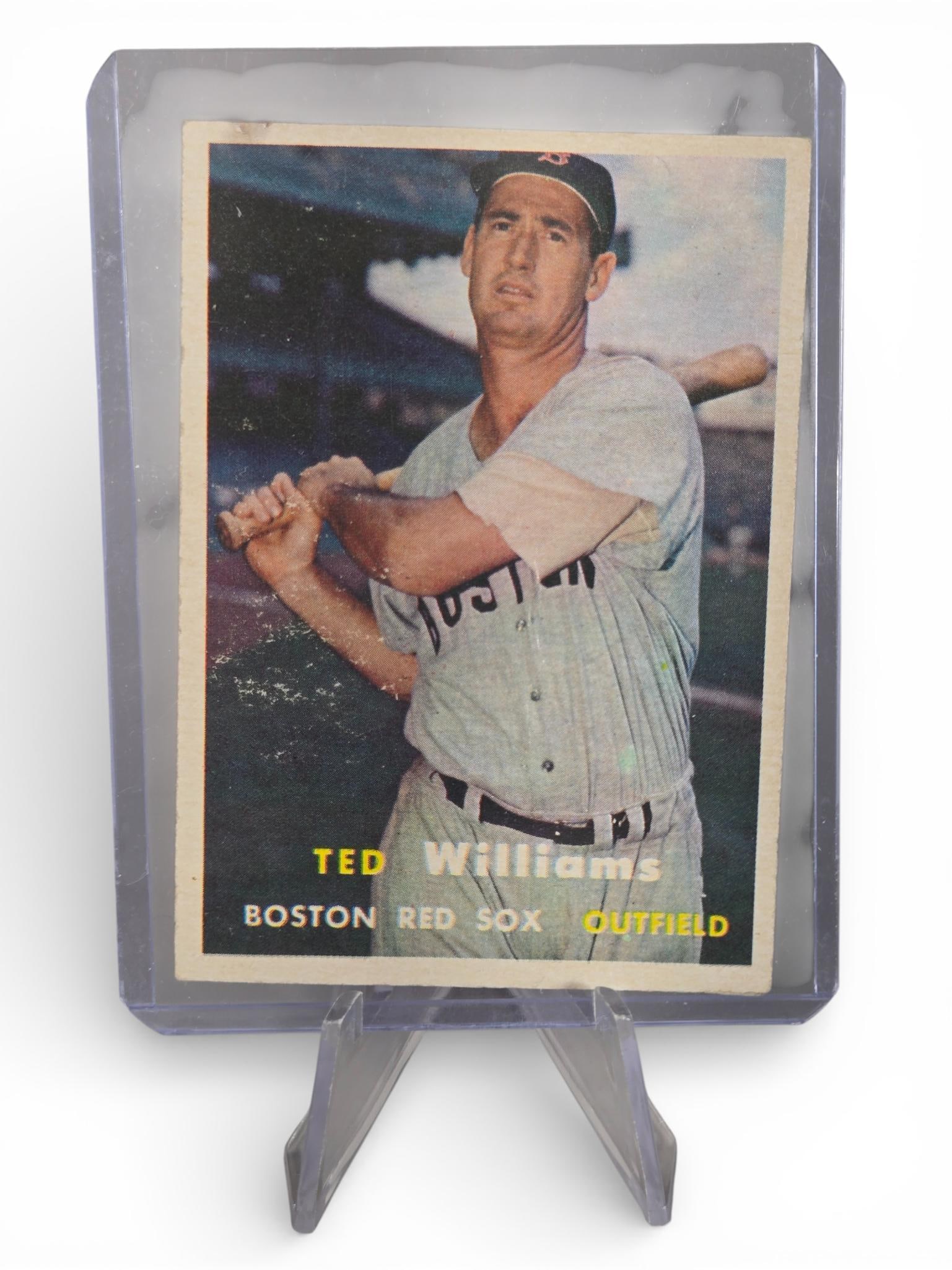 Ted Williams 1957 Topps, crease, card 1 (1 of 2)