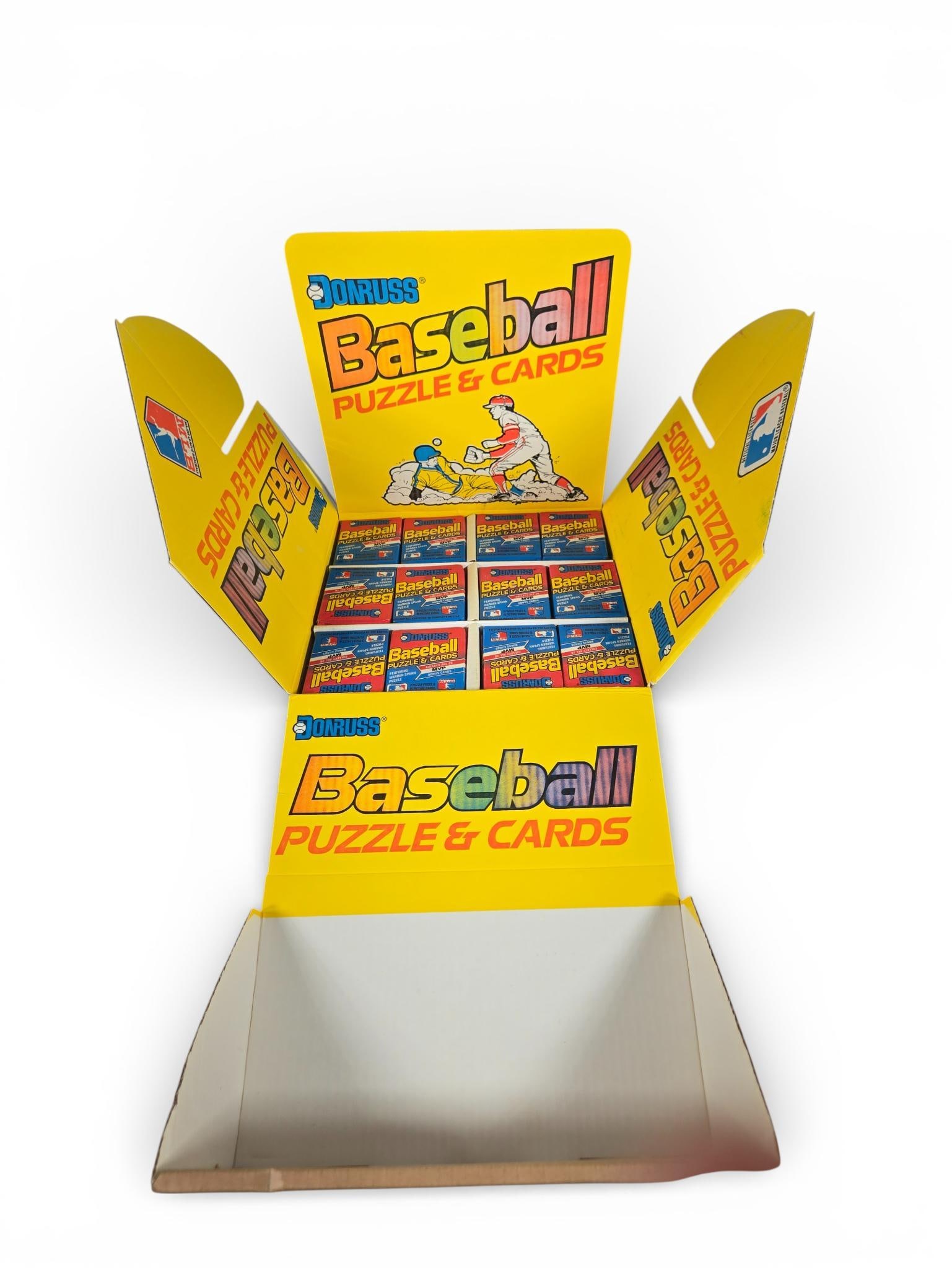 1989 Donruss Baseball Store Display Wax Packs- 216 Packs: Unfolds into display. All packs present. Burns in-house shipping is available. Pick up is Saturday, Feb. 28 from 10 am to 4 pm at our gallery in Lancaster, Ohio 43130 or we will provide in-house shipp