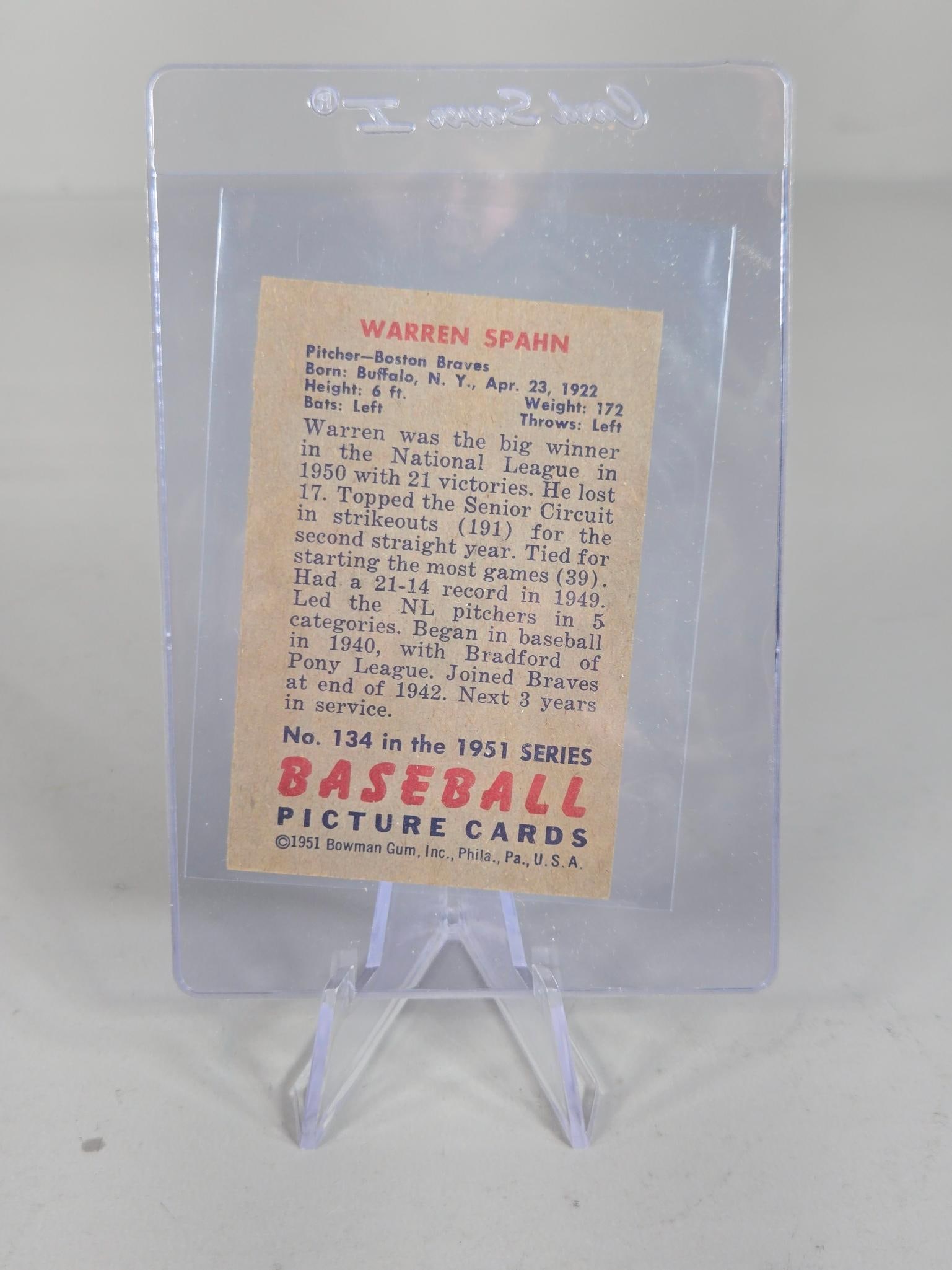 1951 Bowman Warren Spahn - 2