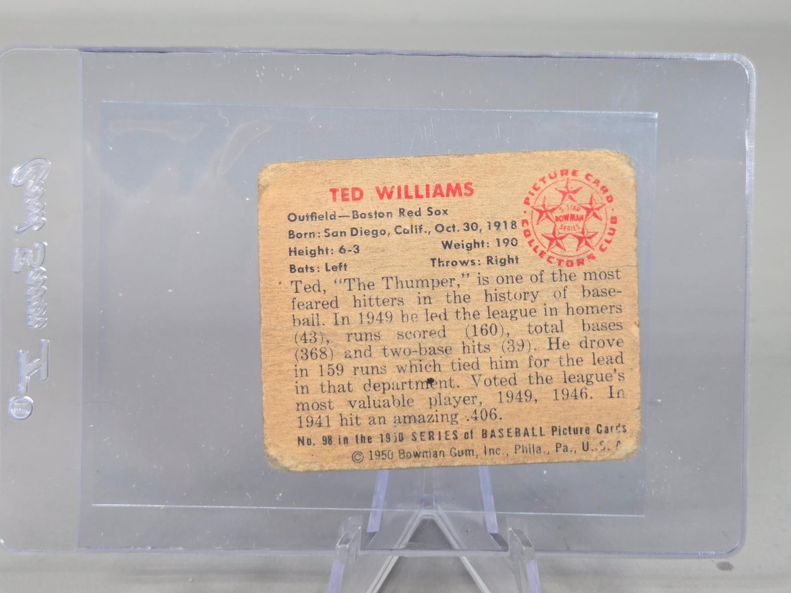 1950 Bowman Ted Williams - 3