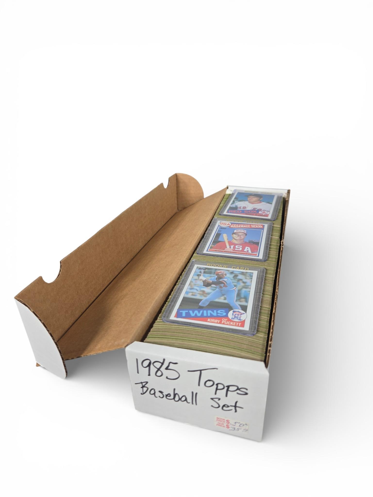 1985 Topps Baseball Card Set: Excellent. Burns in-house shipping is available. Pick up is Saturday, Feb. 28 from 10 am to 4 pm at our gallery in Lancaster, Ohio 43130 or we will provide in-house shipping for this item. We will cha