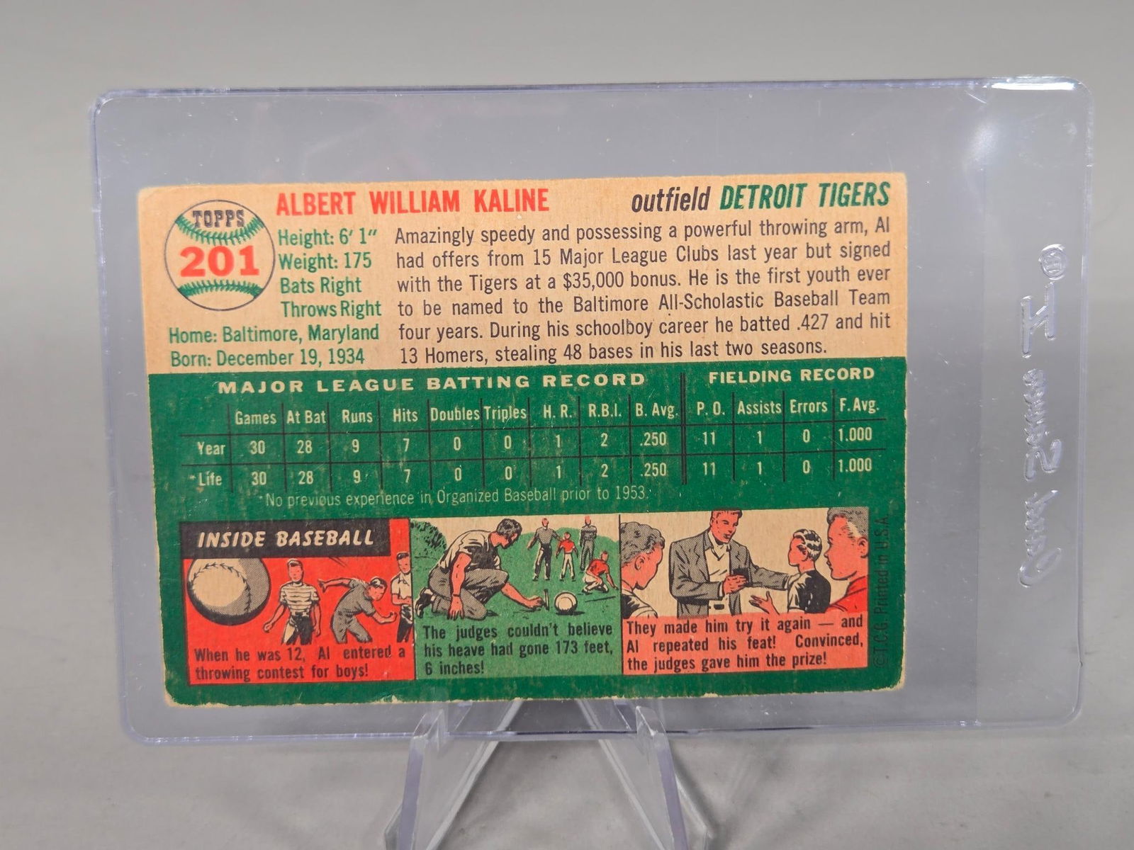 1954 Topps Al Kaline - 3