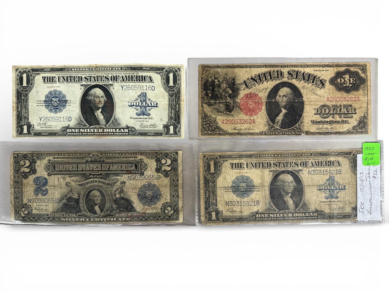 Large-Size United States Paper Currency Including 1923 Horseblanket Silver Certificates (1 of 11)