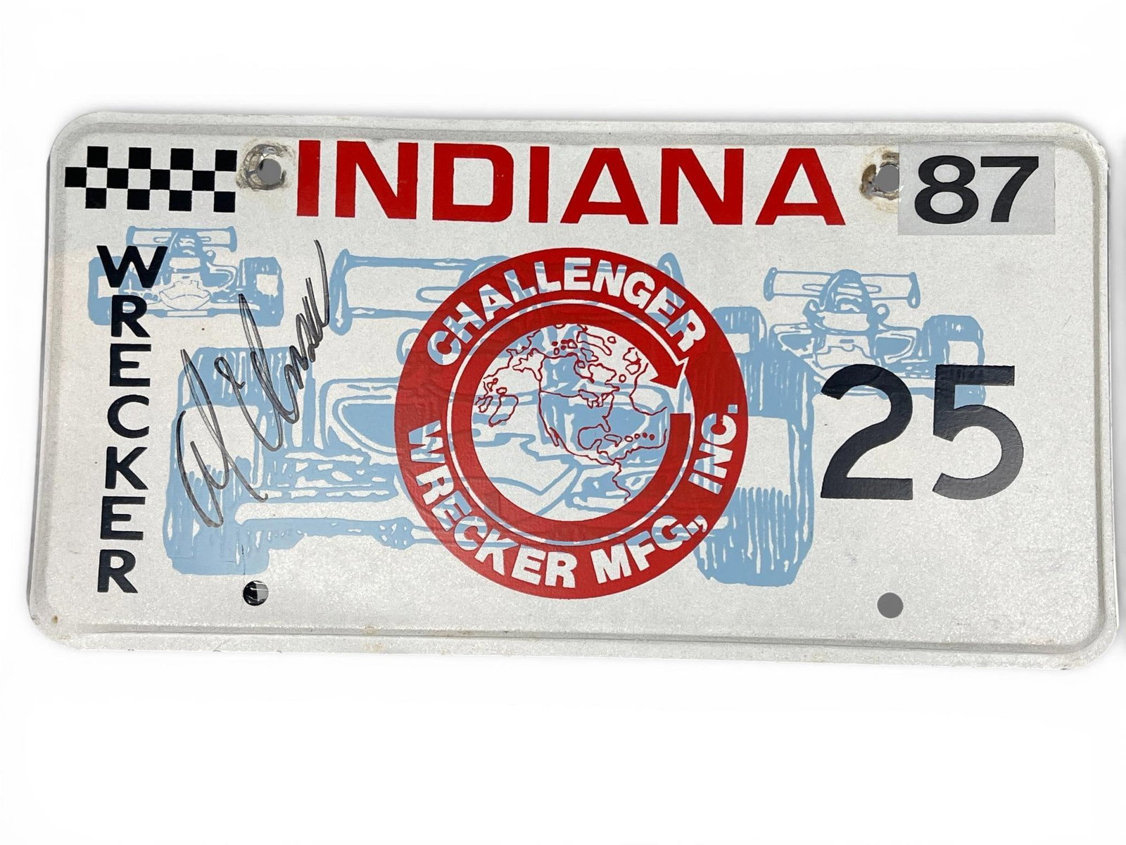 Challenger Wrecker Mfg., Inc. Promotional License Plate, Aluminum, 1987 (1 of 9)