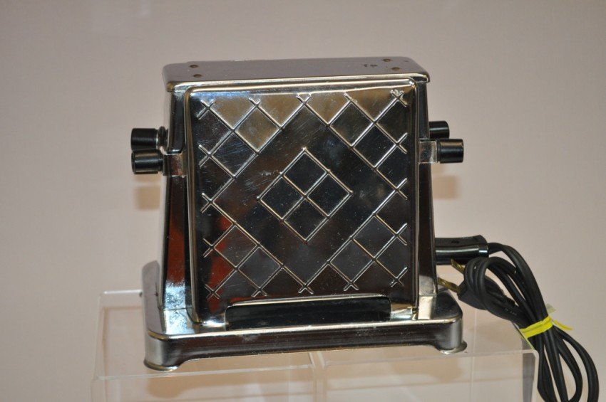 Antique toaster: Toastmaster Model 202.: Height: 6.25” Shipping 15. Note: If you are interested in seeing a short video of these toasters from multiple perspectives, please go to YouTube and search: "adrian burns" + "toasters"