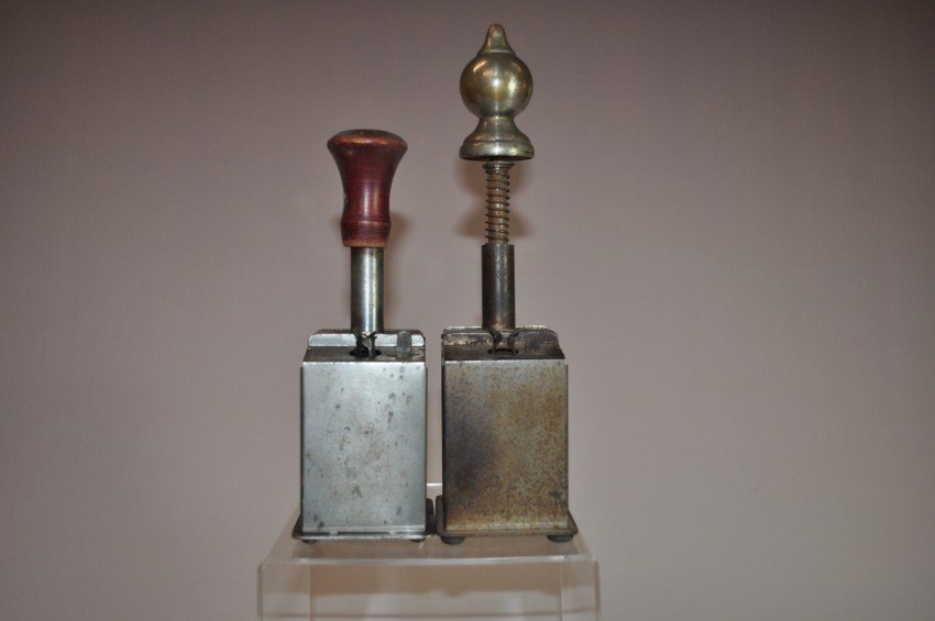 Two Rare Antique Pencil Sharpeners: New Era Mfg. Co.: 8.5” and 6.75” high. Shipping 15.