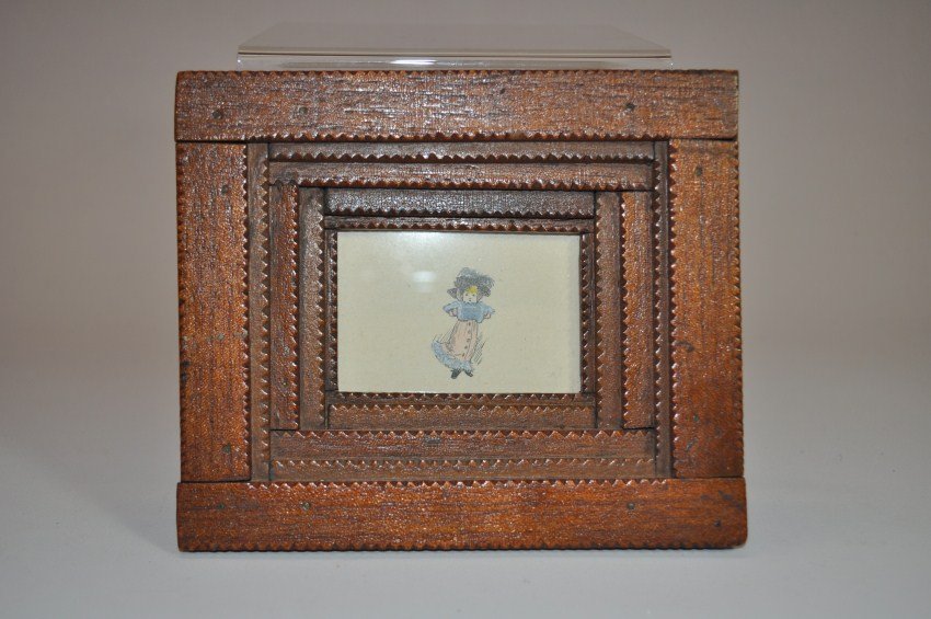 Tramp art picture frame.: 6” x 5.5”h. Shipping 10.