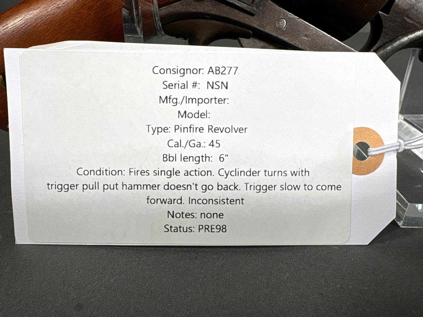 Belgian Pinfire Revolver - 6