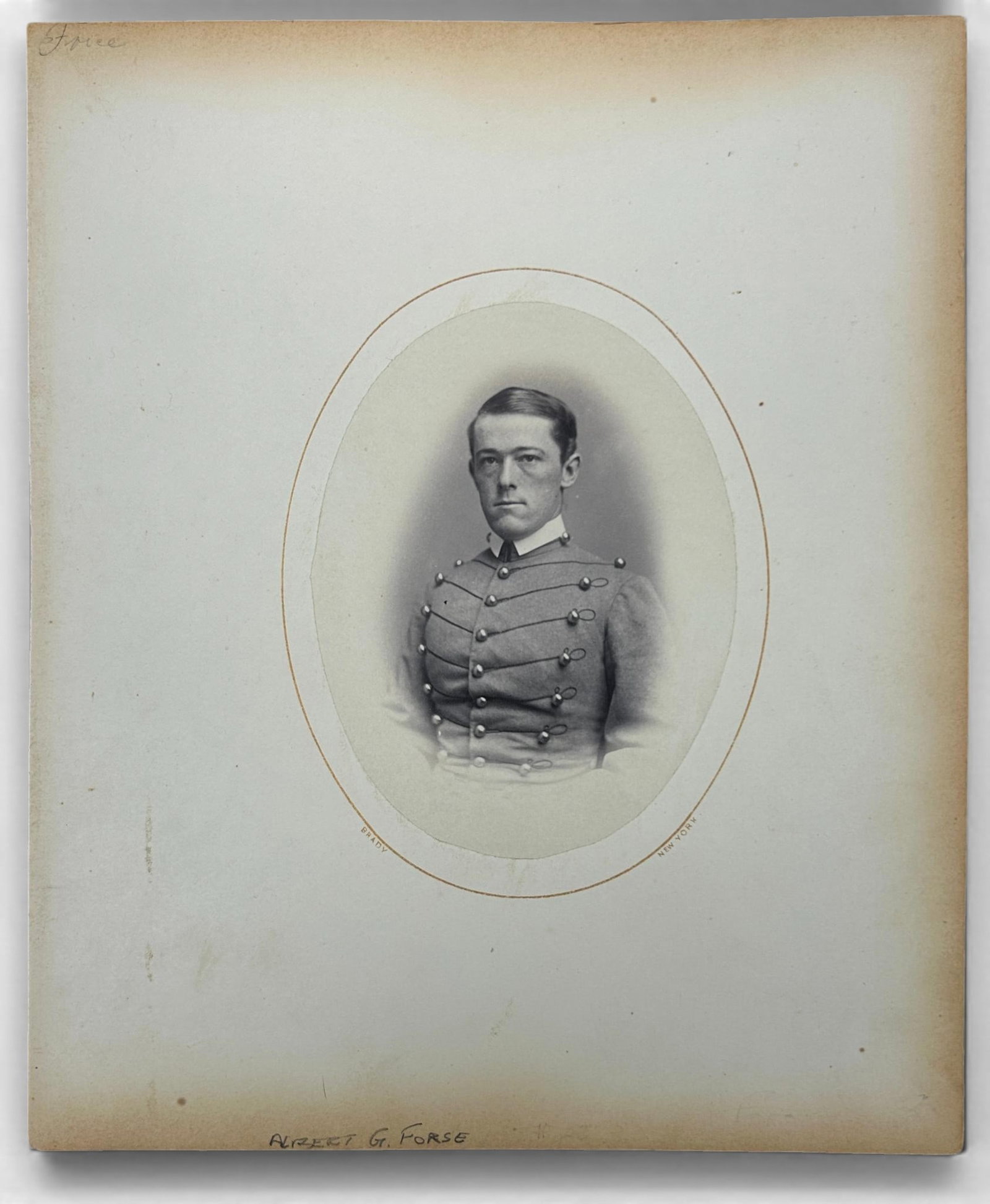 Civil War 1865 Albumen of West Point Graduate Albert G Forse -Killed At San Juan Hill July 1, 1898 (1 of 7)