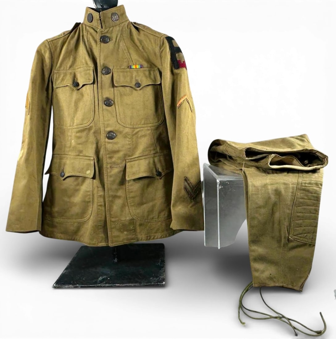 WWI U.S. First Army Engineer M 1911 Khaki Uniform and Dog Tags (1 of 20)