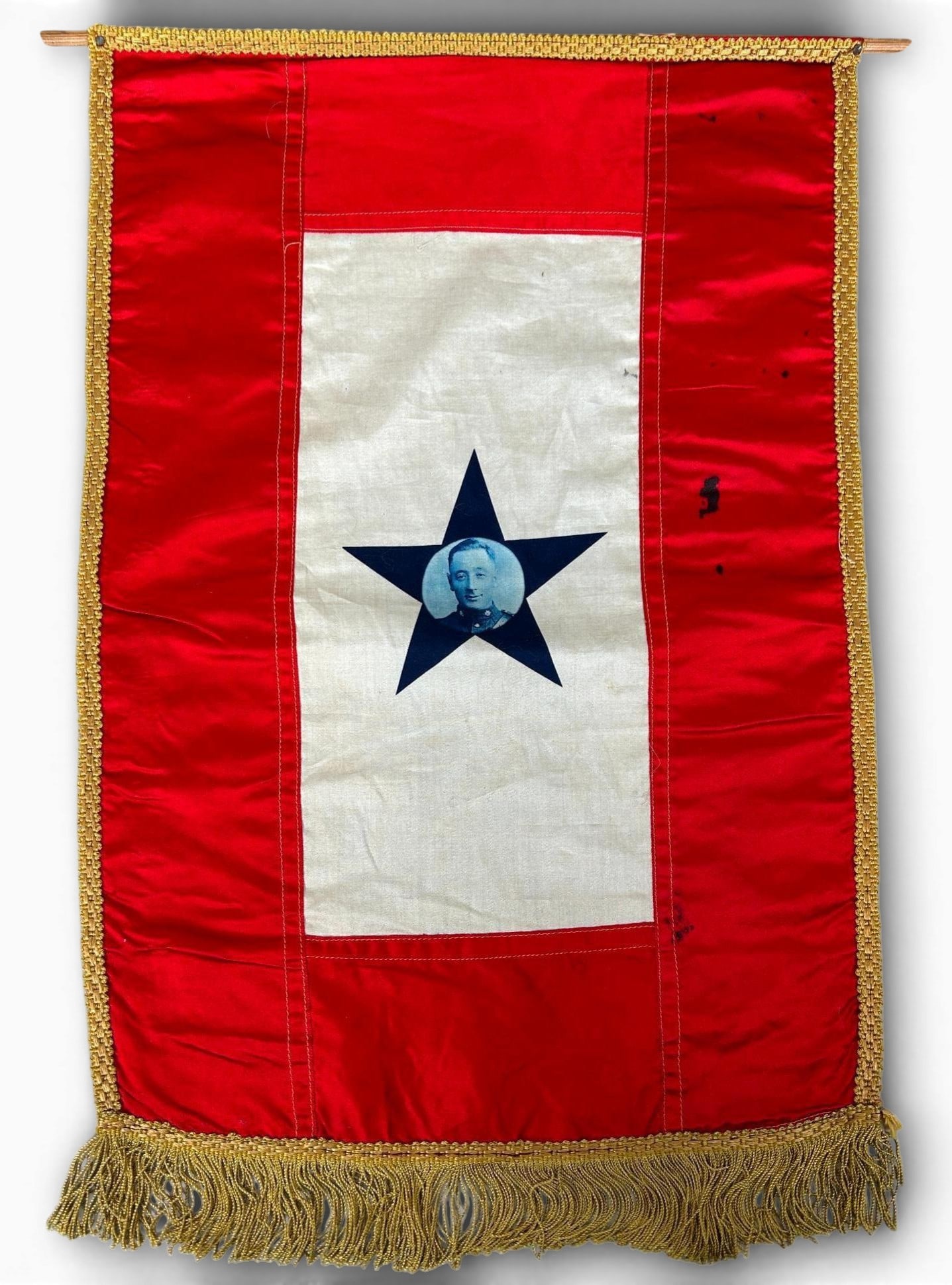 WWI Son In Service Flag - Banner with Soldier's Image Printed in Blue Star - Cleveland, Ohio (1 of 13)