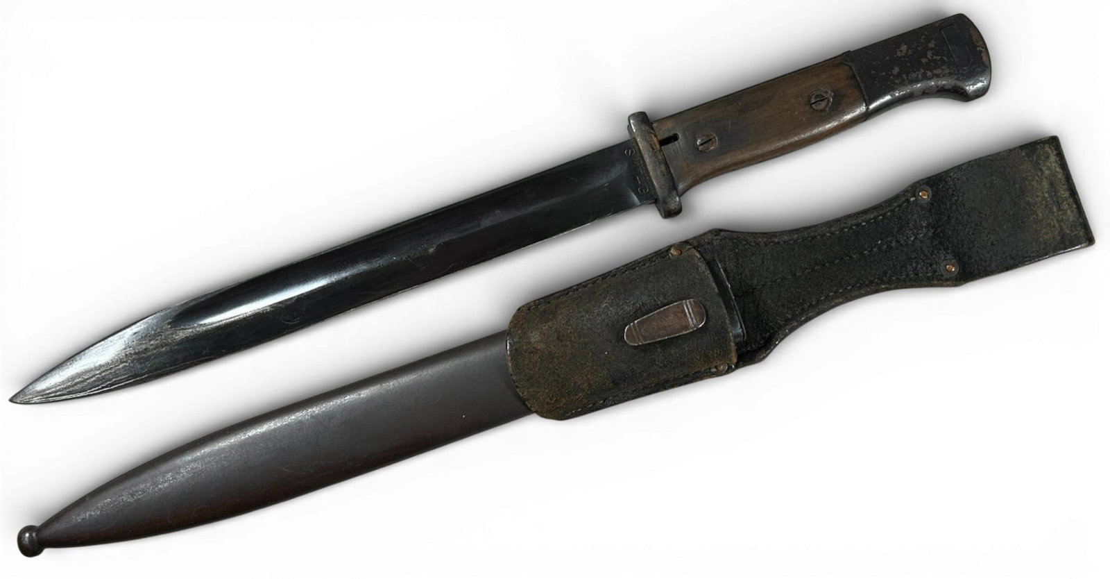 WWII Nazi German Mauser K-98 Combat Bayonet & Scabbard (1 of 14)