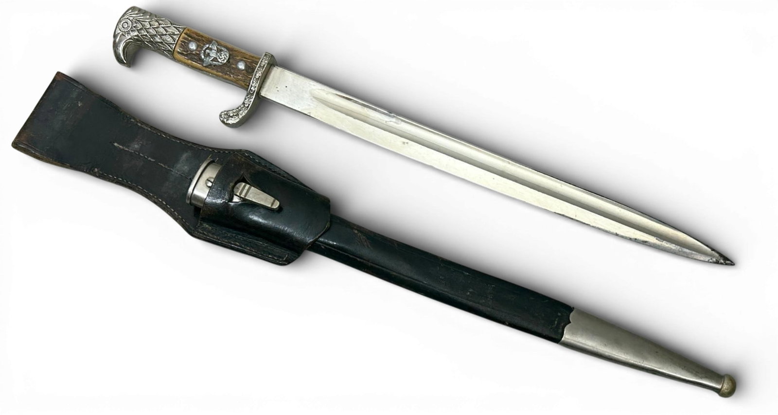 WWII Nazi German Police Dress Bayonet with Scabbard & Frog (1 of 18)