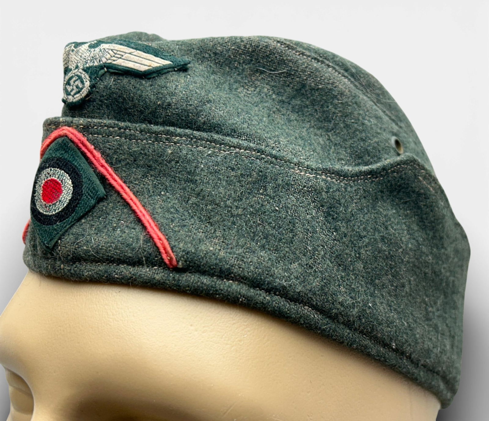 WWII Nazi German Army Panzer Tank Corps EM Overseas Cap (1 of 9)