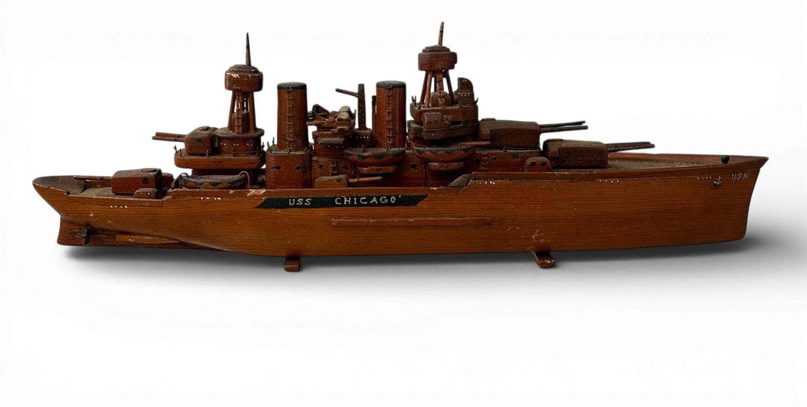 WWII Vintage Wood Model - U.S.S Chicago (1 of 14)