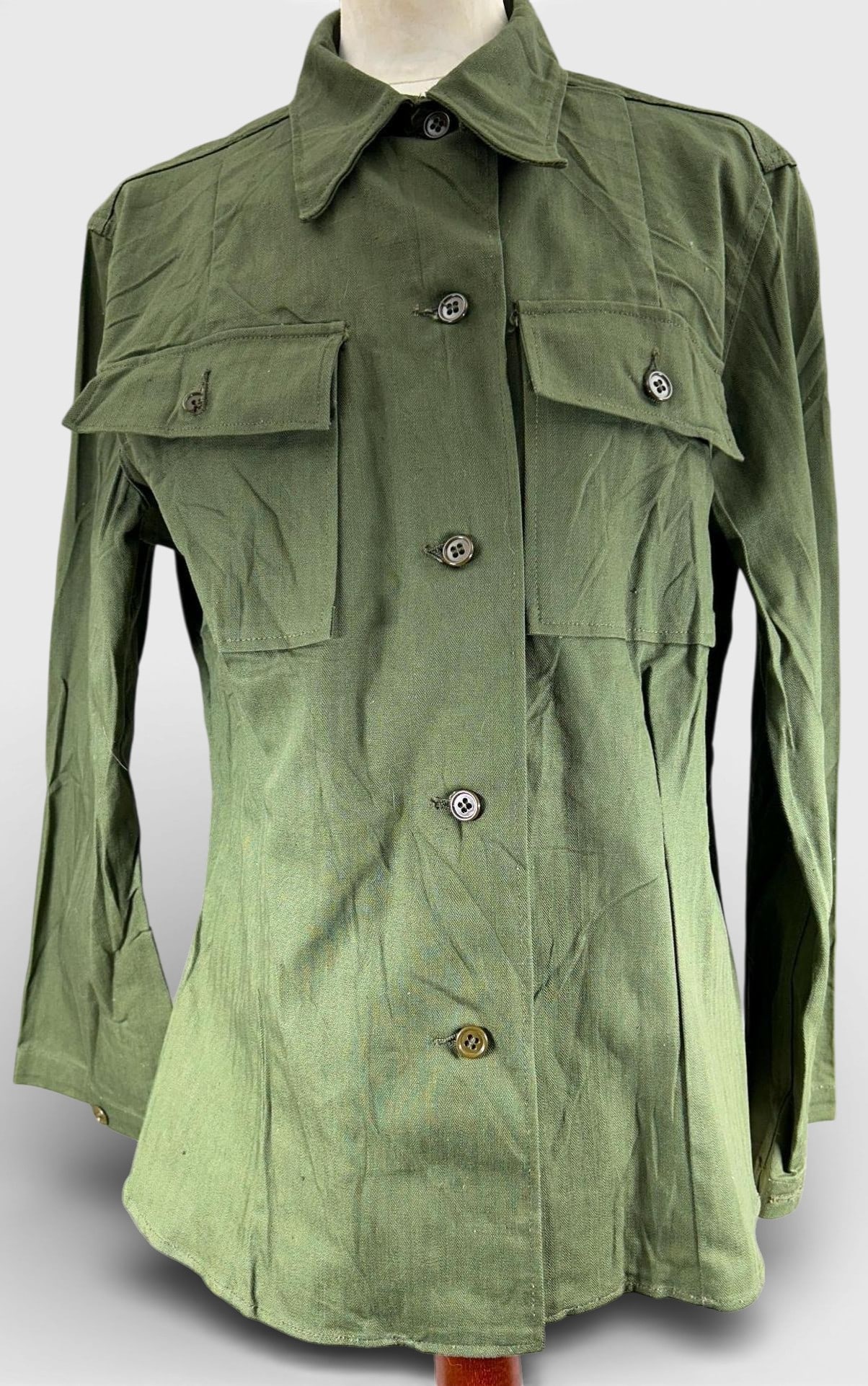 WWII U.S. Army WAC M43 HBT Field Jacket - Large Size Dated 1943 (1 of 10)