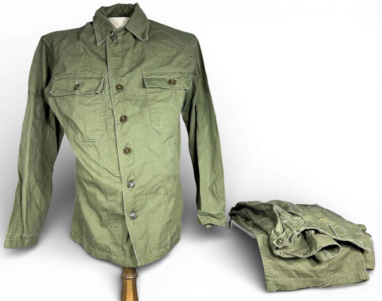 Post WWII Korean War M47 HBT Field Jacket and Pants (1 of 14)