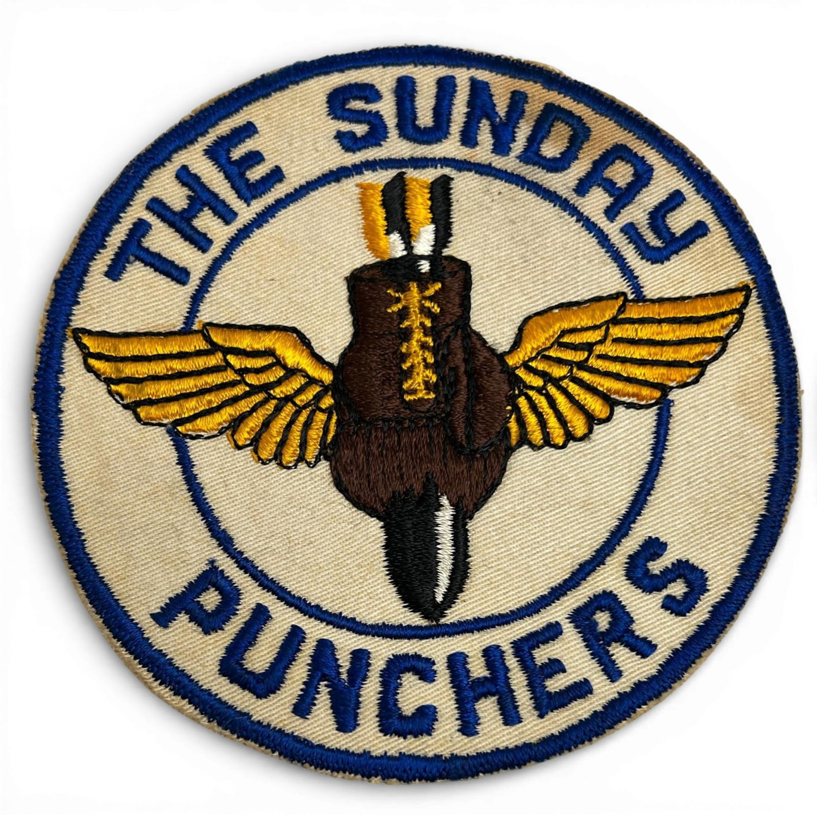 WWII U.S. Navy VB-18 Bombing Squadron Patch: World War Two U.S. Navy VB-18 squadron patch. The patch is schiffli embroidery on twill. Measures 5" in diameter. Established as Bombing Squadron Eighteen (VB-18) on July 20, 1943. The insignia was