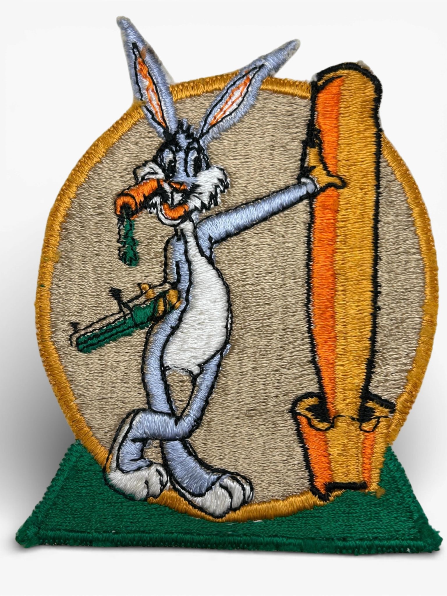 WWII U.S. Navy VC-21 Composite Squadron Patch: World War Two U.S. Navy VC-21 squadron patch. The patch is schiffli embroidery. Measures 4.5" x 3.5". Established as Composite Squadron Twenty One(VC-21) on October 30, 1943. The insignia was