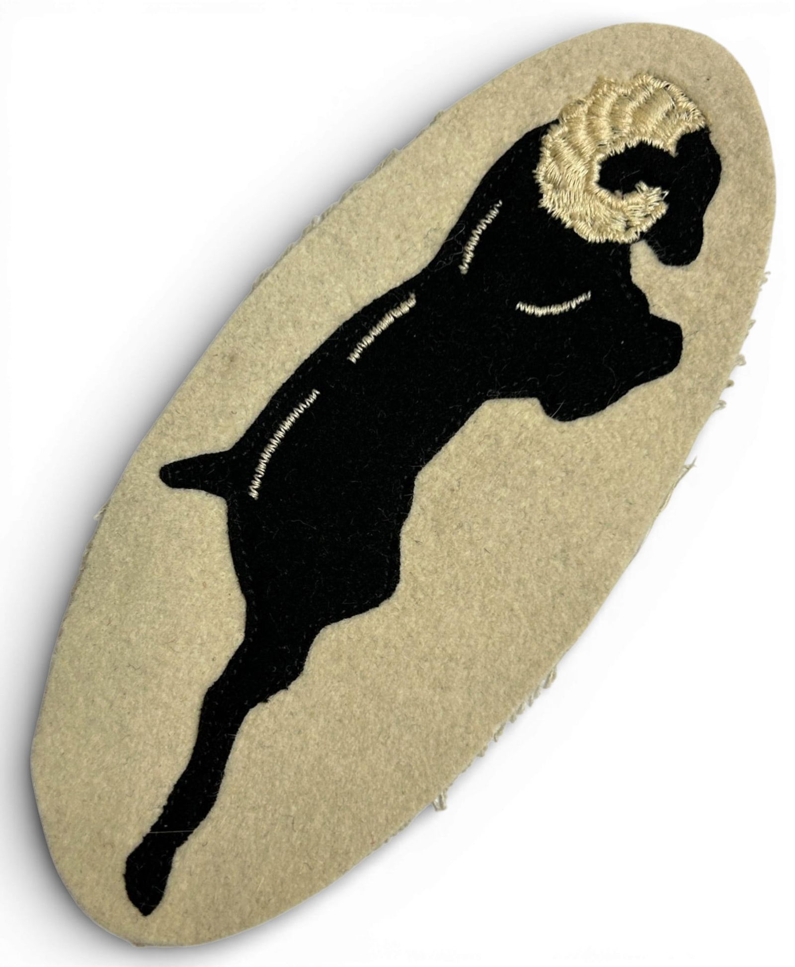 WWII U.S. Navy VB-6 Bombing Squadron Patch: World War Two U.S. Navy VB-6 squadron patch. The patch is schiffli embroidery on multi piece wool.. Measures 6" x 2.75". Redesignated Bombing Squadron Six (VB-6) from VB-8B in 1938. The insignia was a