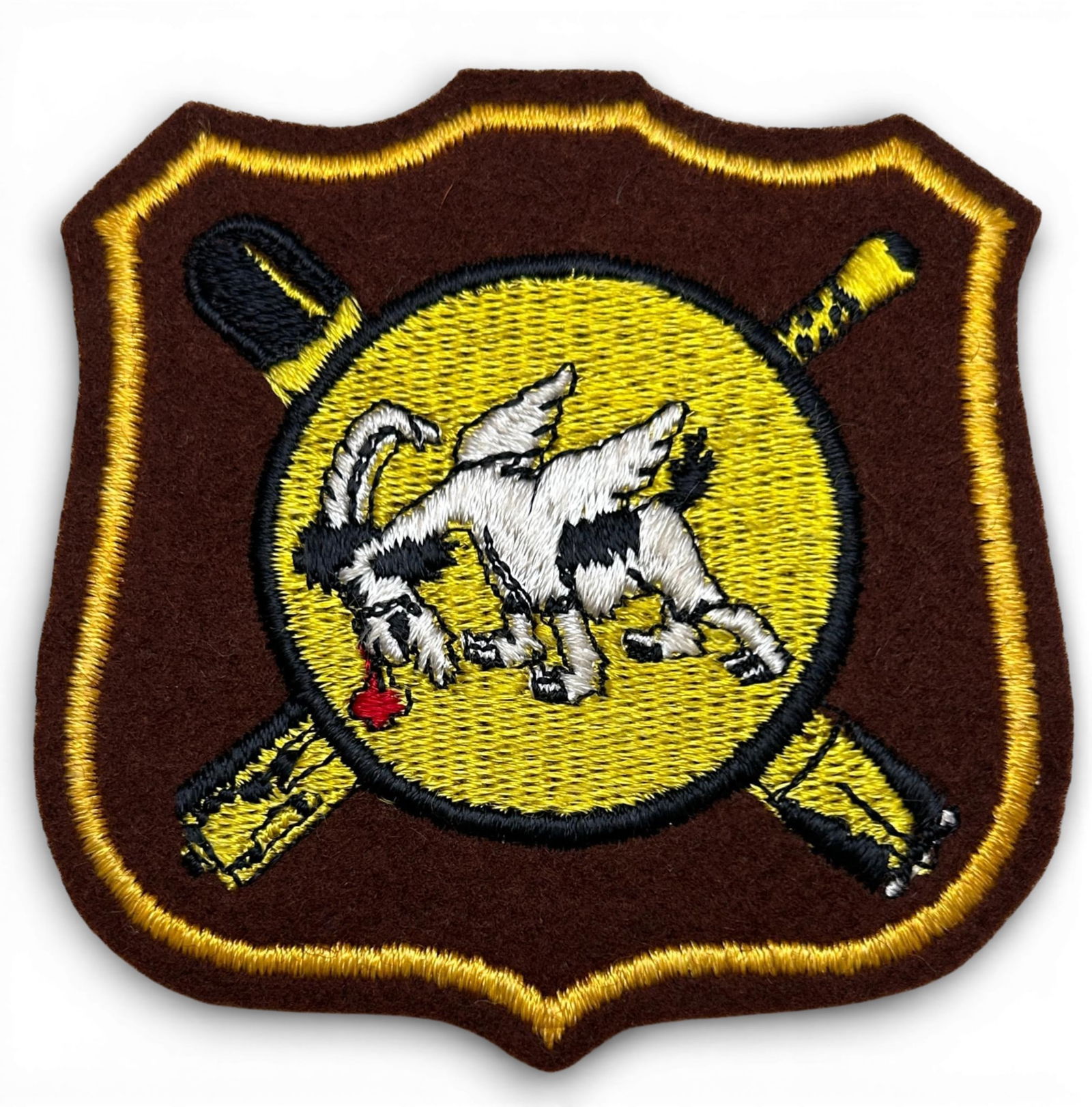 WWII U.S. Navy VC-71 Composite Squadron Patch: World War Two U.S. Navy VC-71 squadron patch. The patch is schiffli embroidery on wool. Measures 3.75" x 3.5" Established as Composite Squadron Seventy One (VC-71) on August 20,1944.The insignia was