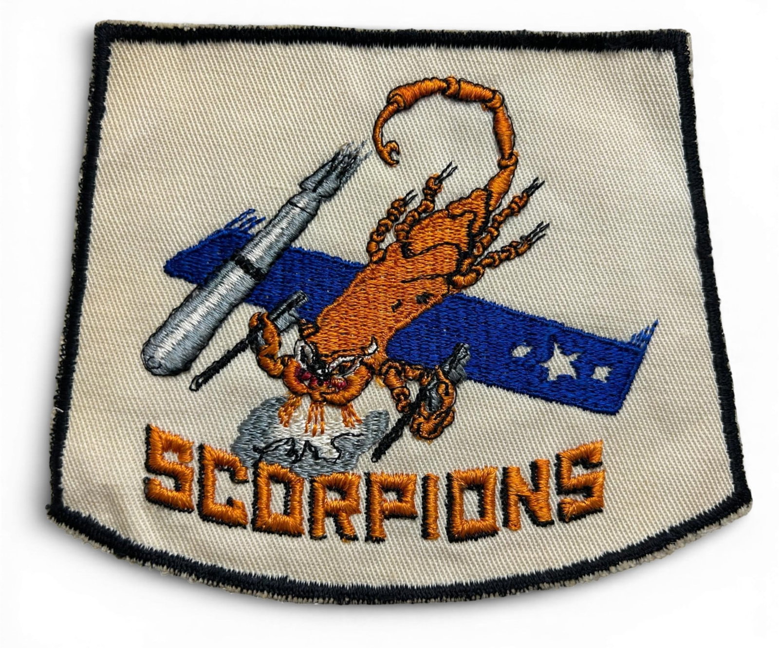 WWII U.S. Navy VC-70 Composite Squadron Patch: World War Two U.S. Navy VC-70 squadron patch. The patch is schiffli embroidery on twill. Measures 6.25" x 4.75". Established as Composite Squadron Seventy (VC-70) on August 5, 1944. The insignia was