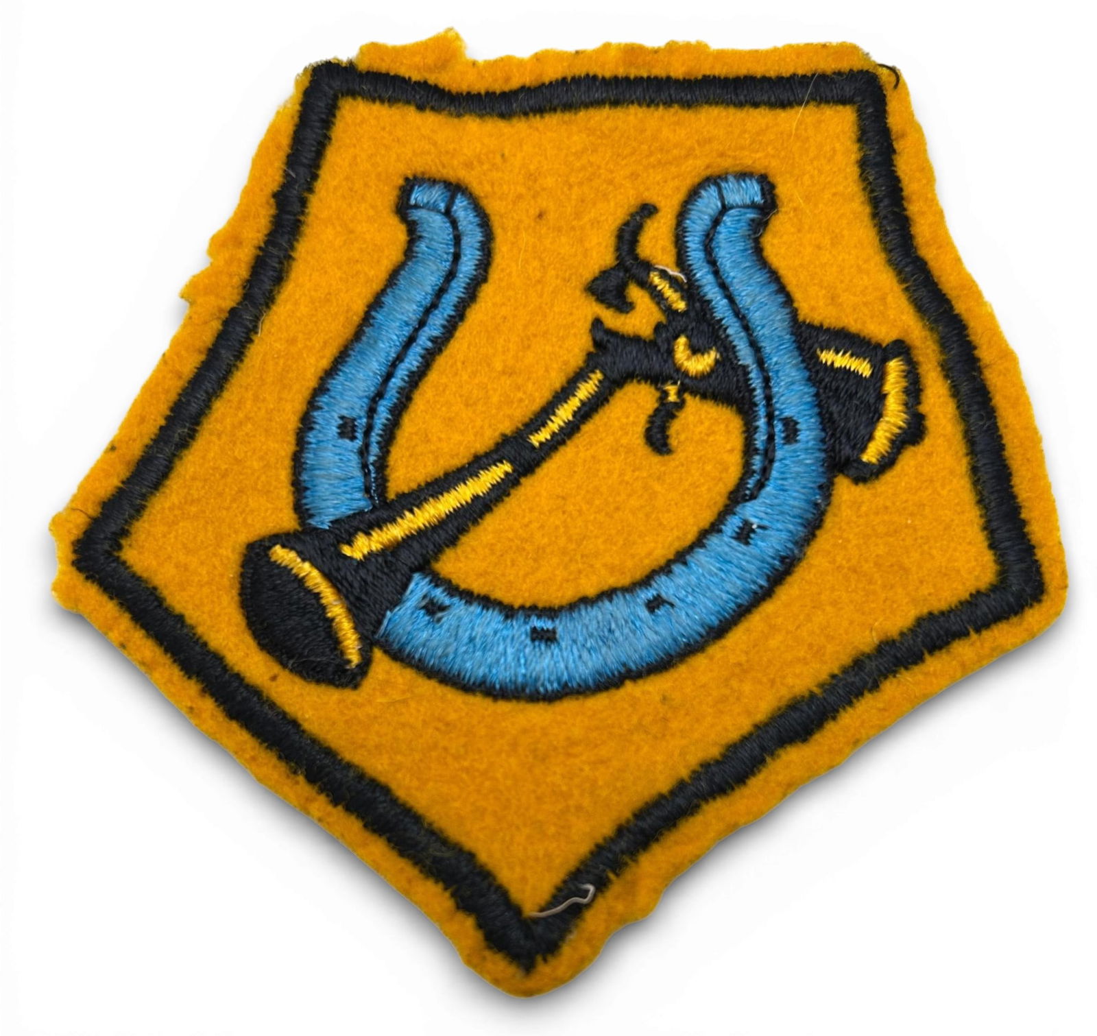 WWII U.S. Navy VF-7 Fighter Squadron Patch: World War Two U.S. Navy VF-7 squadron patch. The patch is schiffli embroidery on wool. Measures 4.125" x 3.75". Established as Fighter Squadron Seven (VF-7) on January 3, 1944. The insignia was