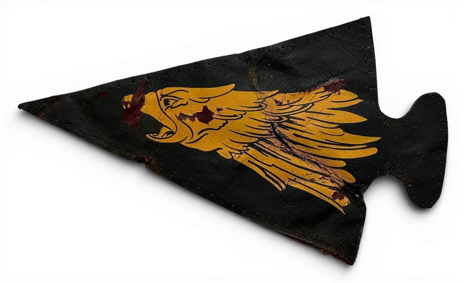 WWII U.S. Navy VS-71 Scouting Squadron Patch: World War Two U.S. Navy VS-71 squadron patch. The patch is painted on leather... Measures 7.125" x 4.5". Established as Scouting Squadron Seventy One (VS-71) on July 1, 1939. The squadron was