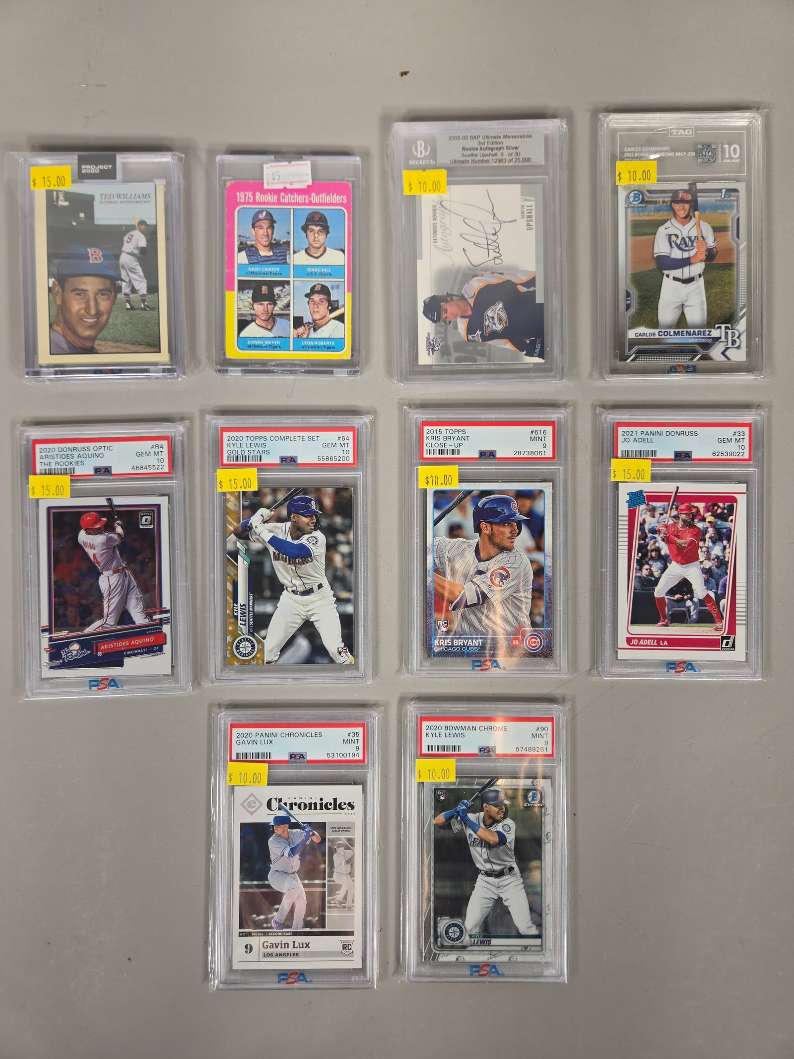 A Collection of Professionally Graded Baseball and Hockey Trading Cards Including 2015 Topps Kris (1 of 5)