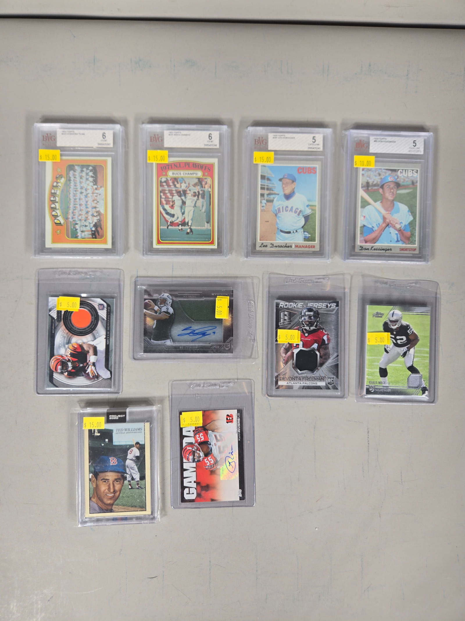 A Collection of Graded Vintage Baseball and Modern Football Trading Cards (1 of 7)