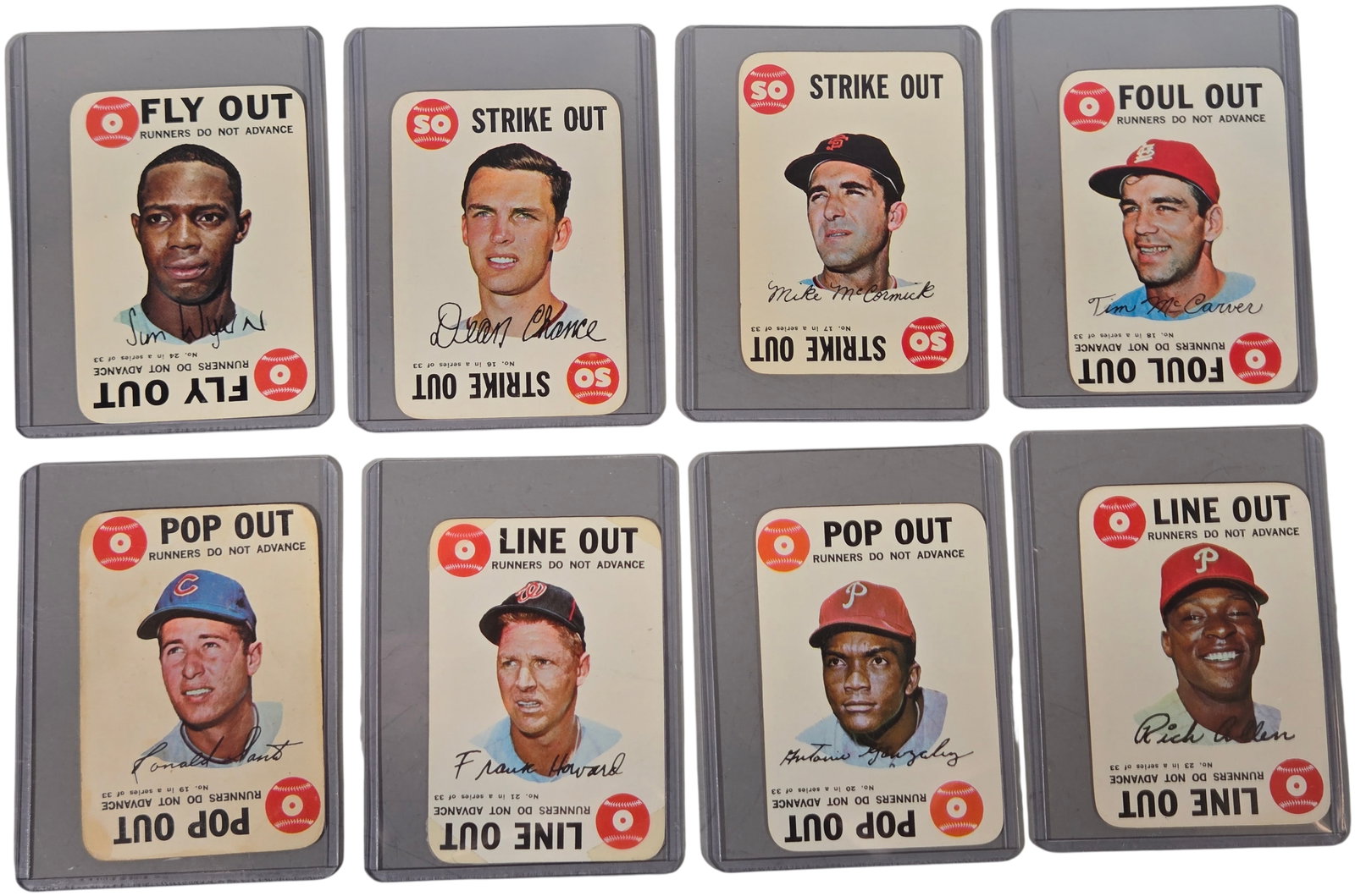 1968 Topps Game Baseball Card Insert Lot of 8 Including Ron Santo and Dick Allen (1 of 4)