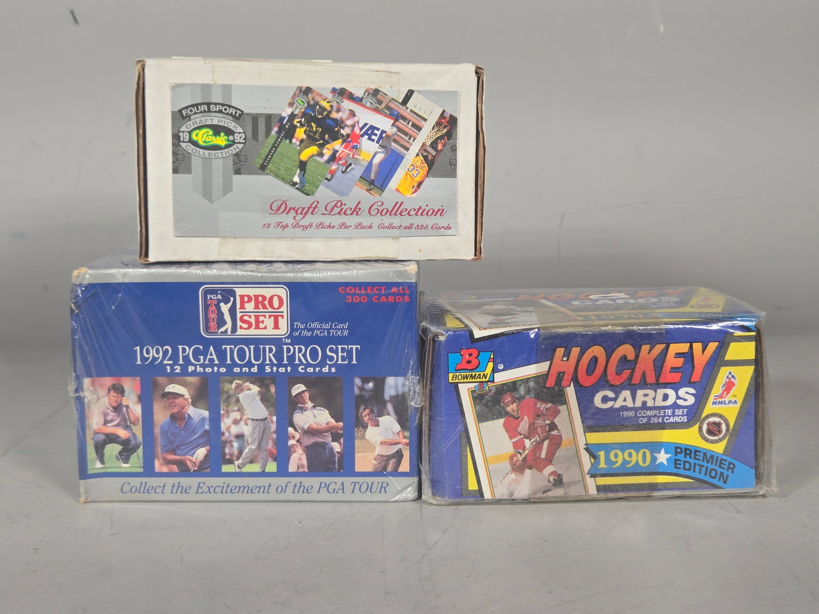 A Collection of Sports Trading Cards Including 1992 PGA Tour Pro Set Golf Box and 1990 Bowman Hockey (1 of 14)