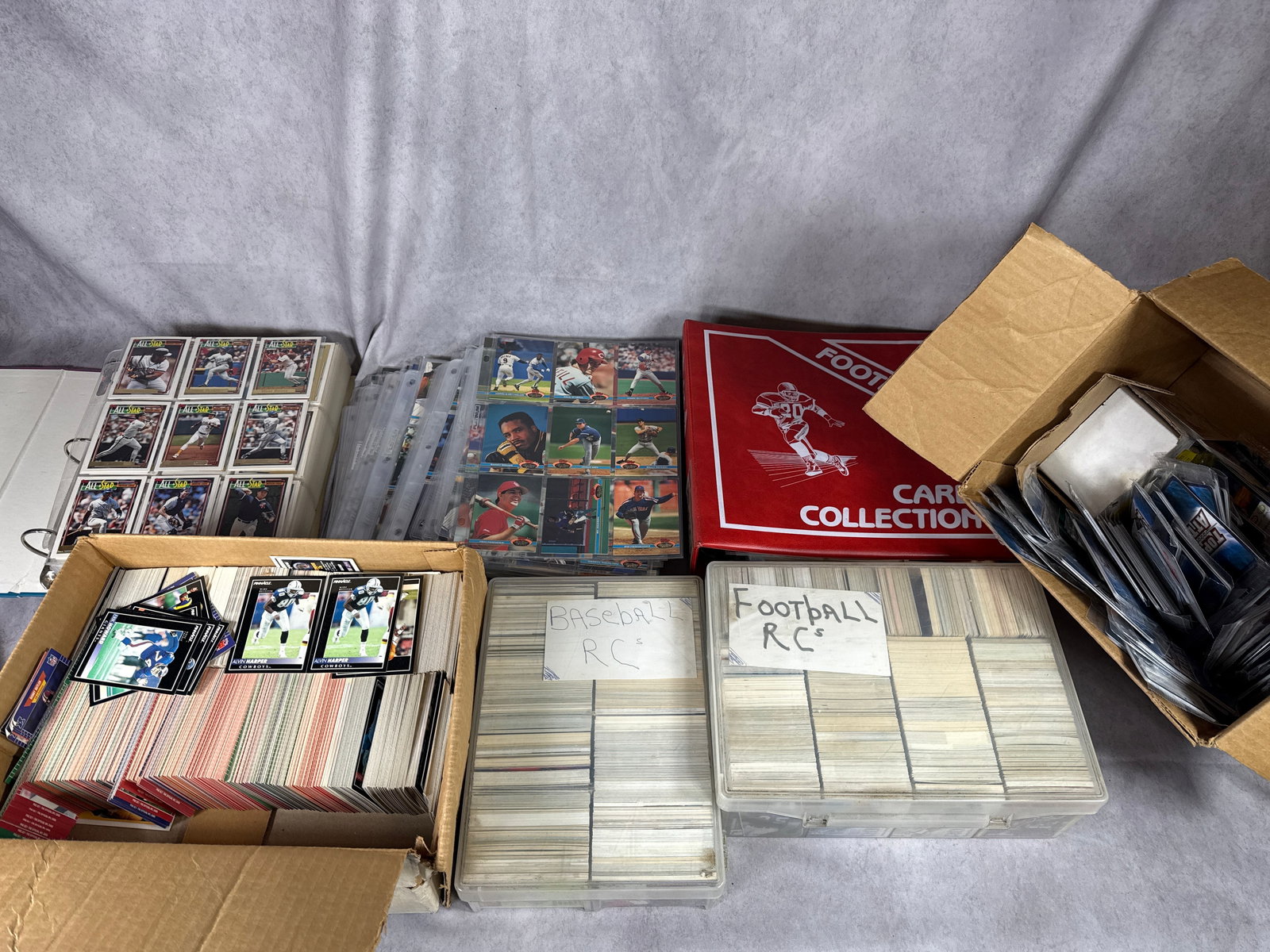 A Collection of Baseball and Football Trading Cards including Stars, Hall of Famers, and Rookie (1 of 15)