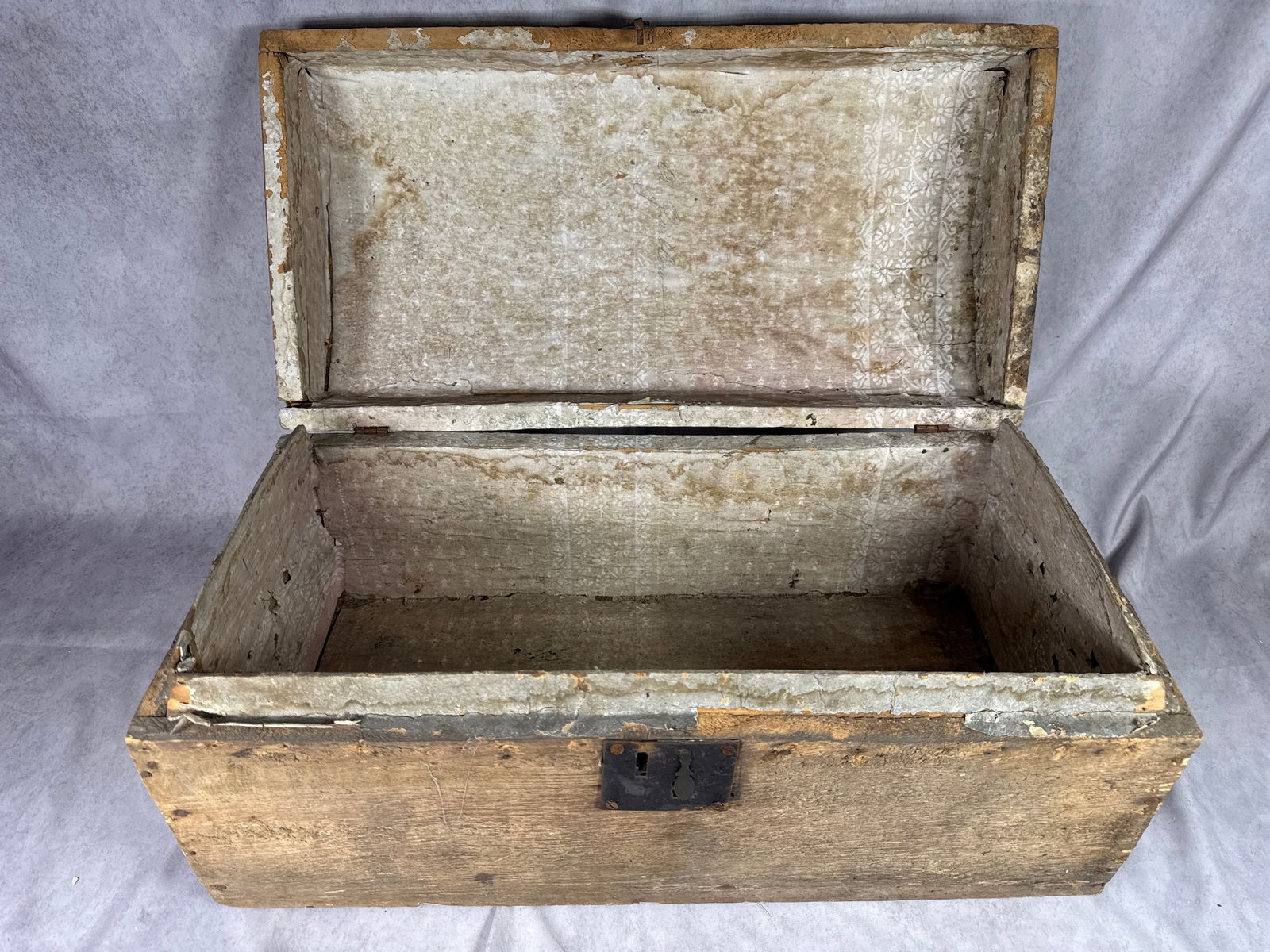 Mid-19th Century Primitive Pine Dome-Top Trunk - 2