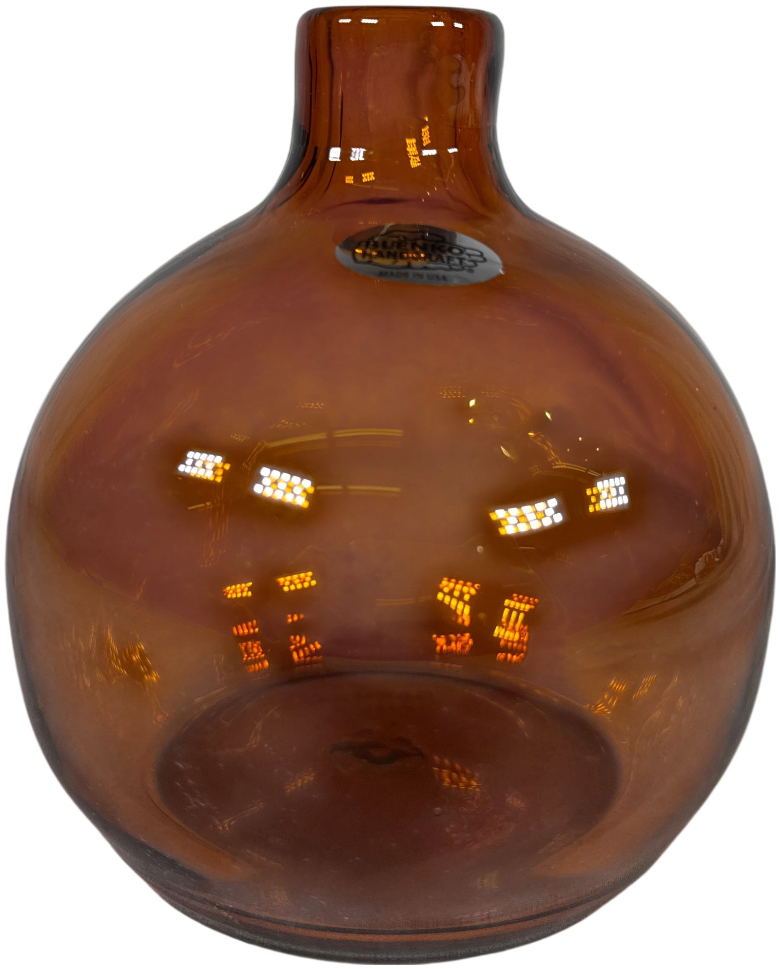 A Blenko Glass Company Amber Glass Globular Vase, 2024 (1 of 10)