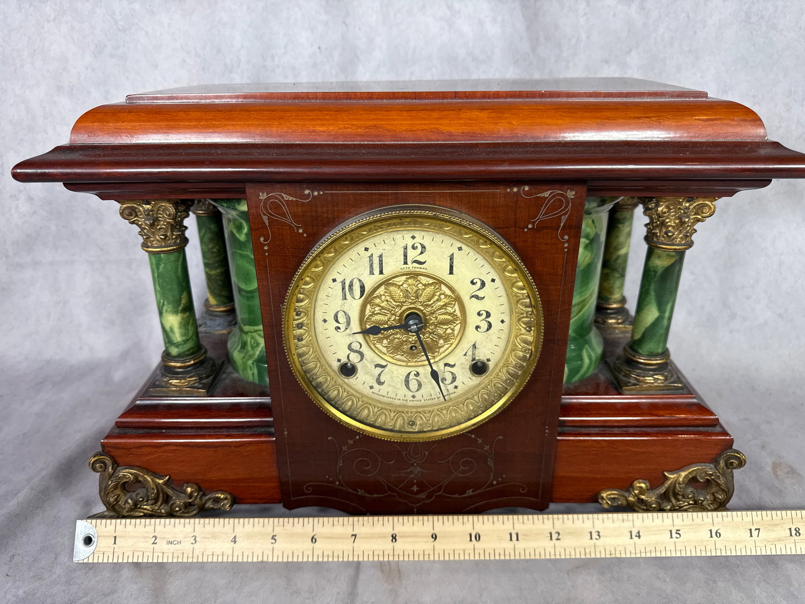 Seth Thomas Adamantine Mantel Clock - 9