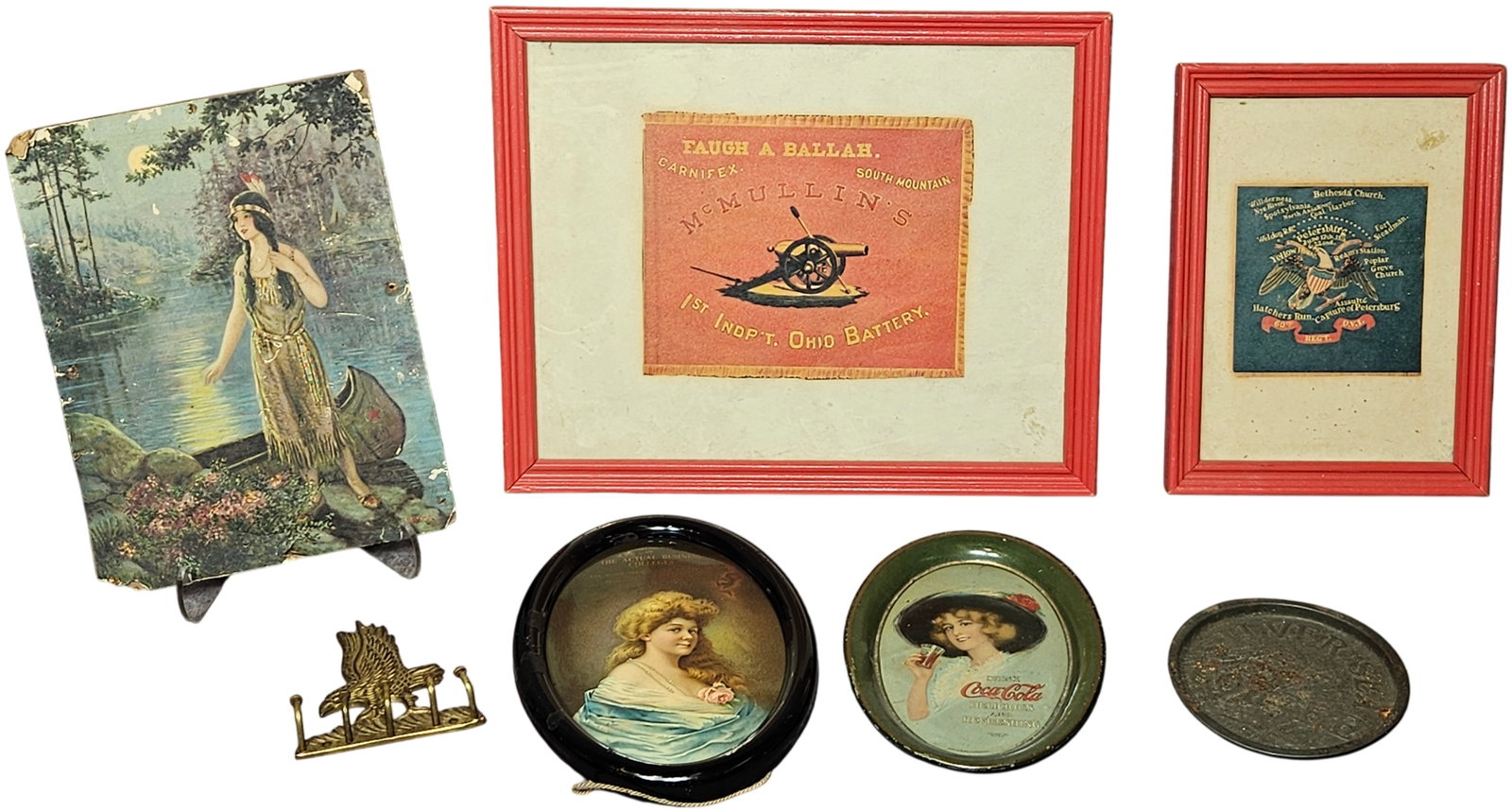Assortment of Antique Advertising Ephemera and Civil War Commemorative Framed Pieces (1 of 18)