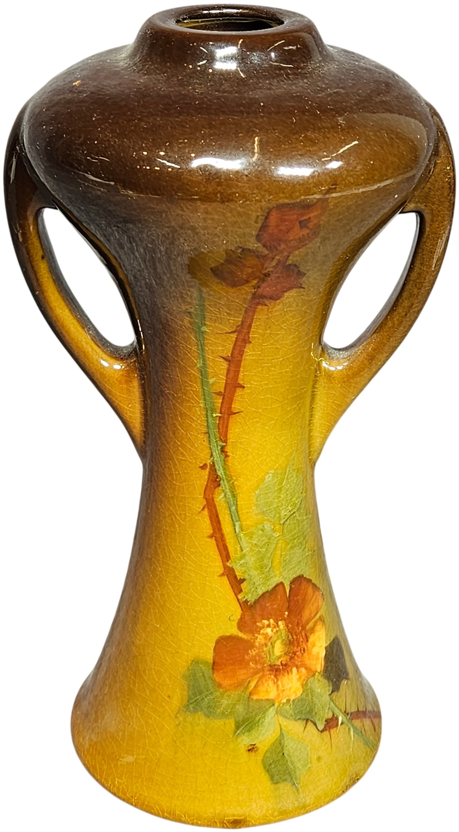 American Art Pottery Double-Handled Standard Glaze Vase (1 of 7)