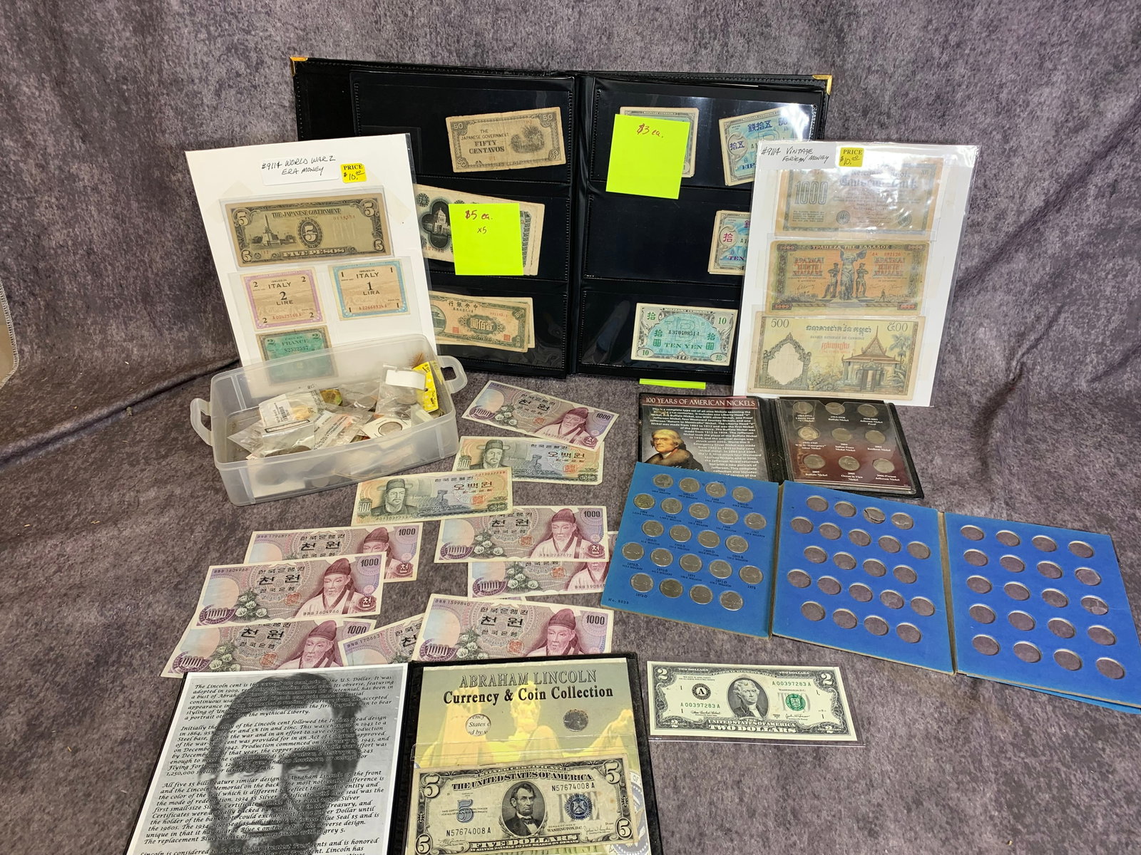 A Collection of Domestic and International Paper Currency and Coins (1 of 20)