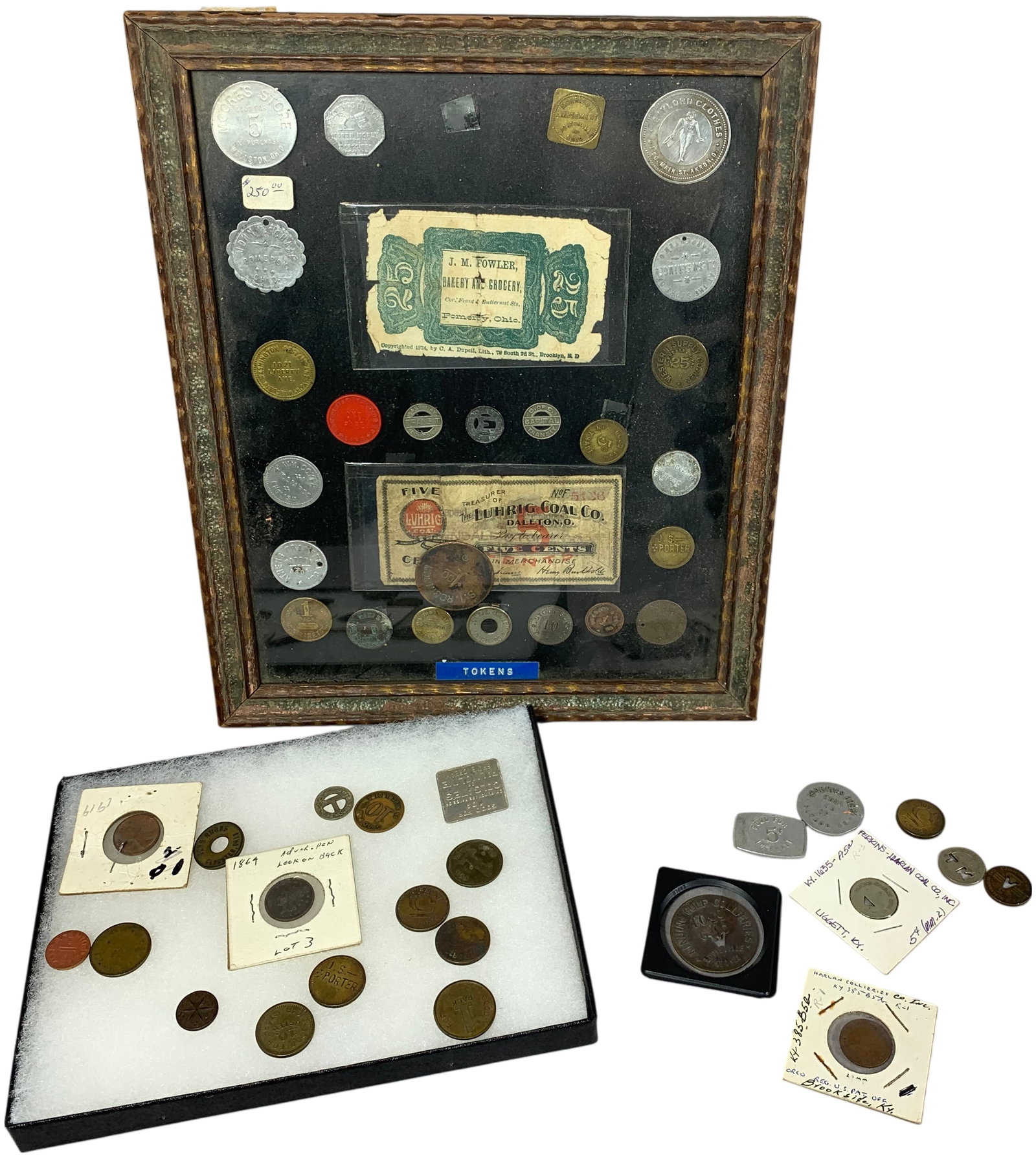 US 19th-20th C. Collection of Tokens, Scrip, and Advertising Exonumia (1 of 20)