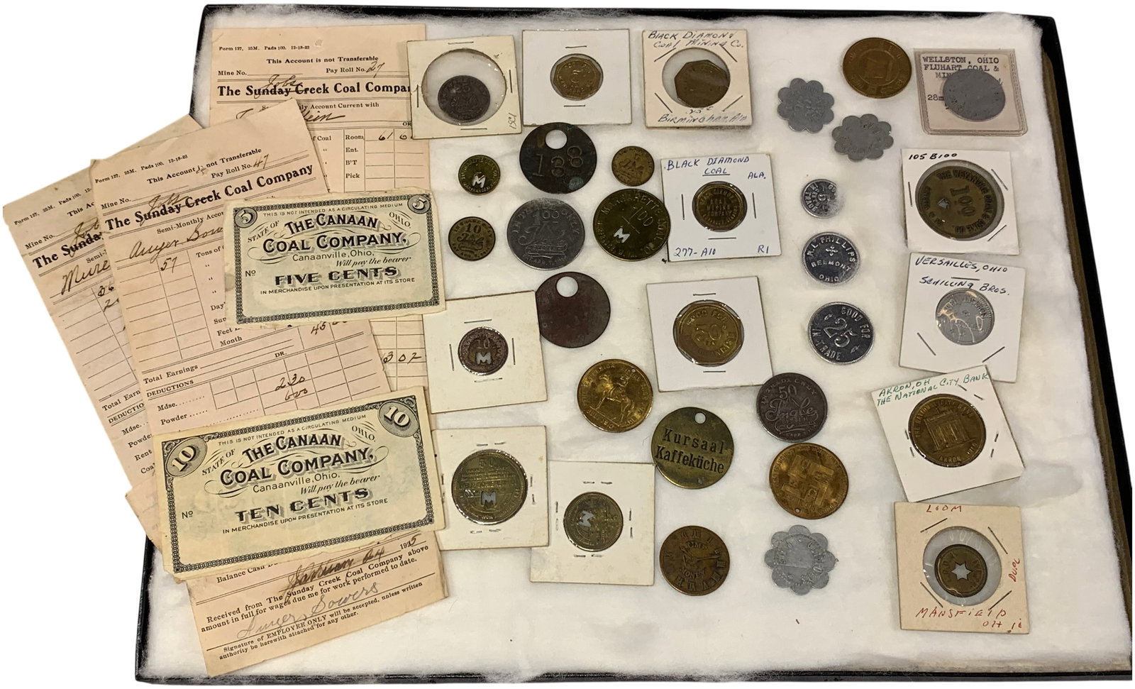 A Collection of United States Coal Mining and Regional Business Ephemera, Including Paper Scrip and (1 of 20)