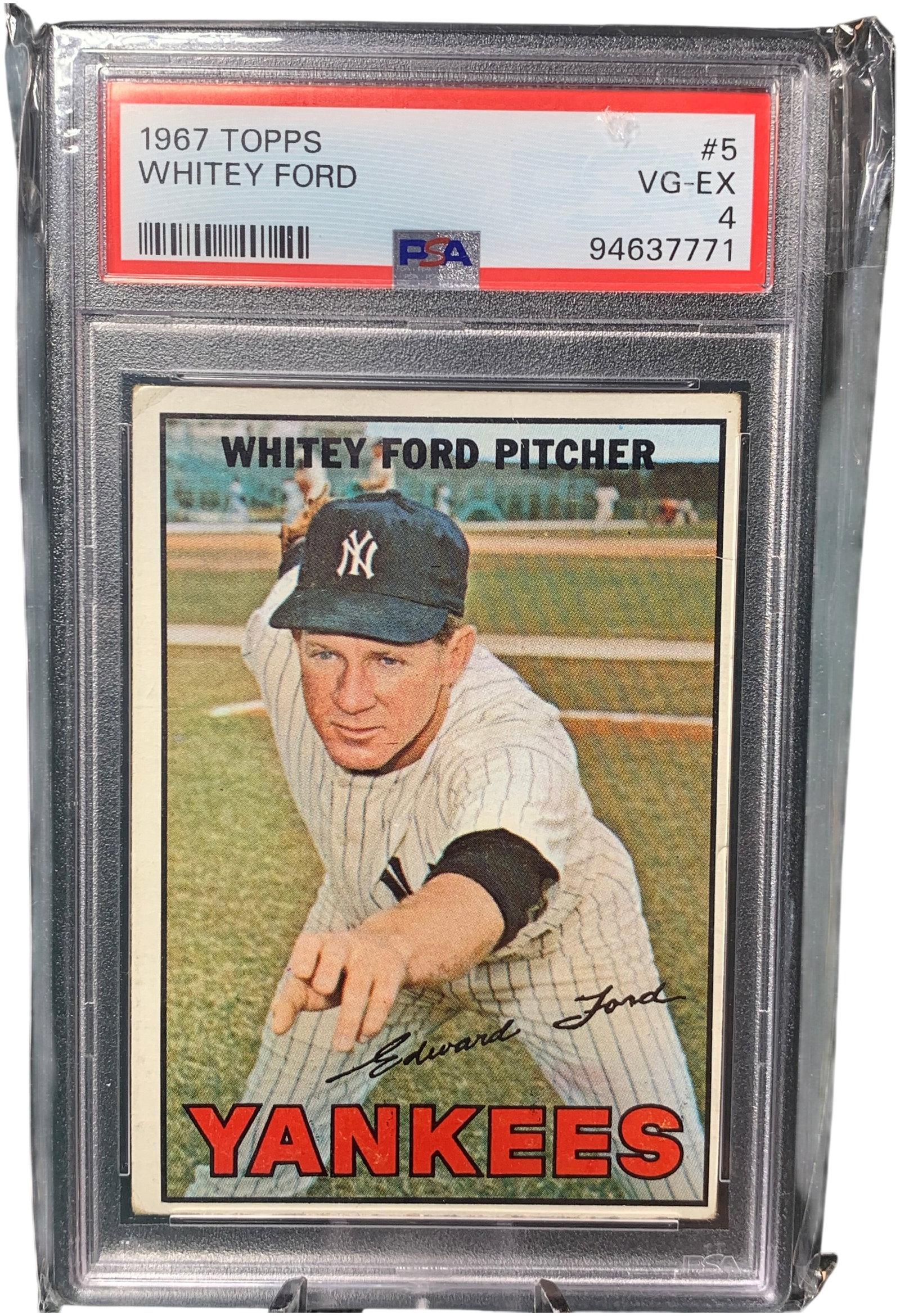 1967 Topps #5 Whitey Ford New York Yankees PSA 4 VG-EX (1 of 3)