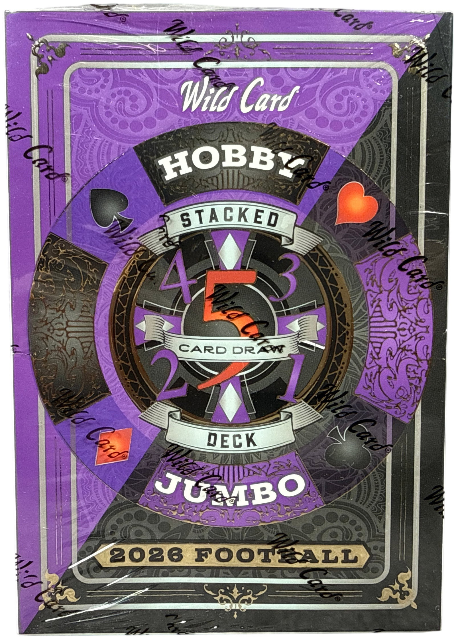 2026 Wild Card Five Card Draw Stacked Deck Football Gold Black Tie Edition Hobby Jumbo Box (1 of 12)