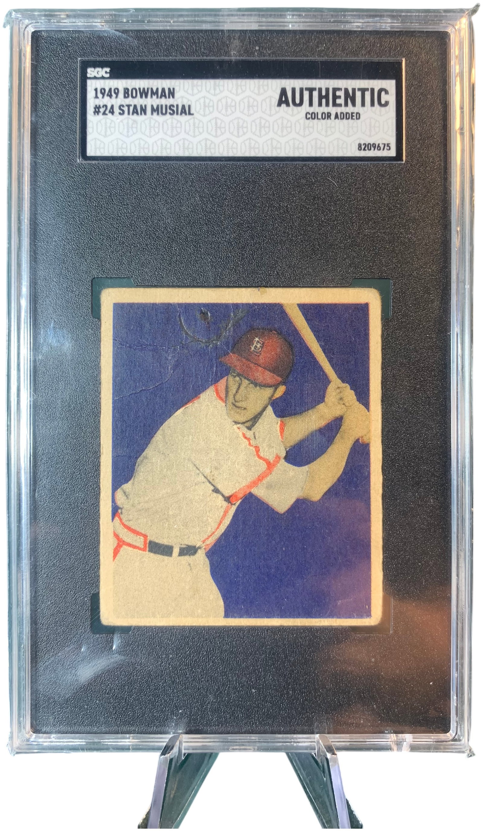 1949 Bowman #24 Stan Musial Baseball Card SGC Authentic Color Added (1 of 2)