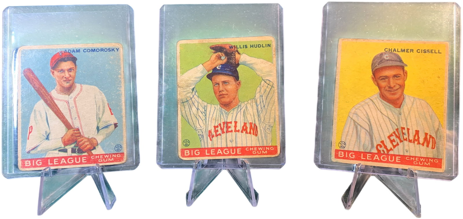 A Trio of 1933 Goudey Big League Chewing Gum Baseball Cards (1 of 7)